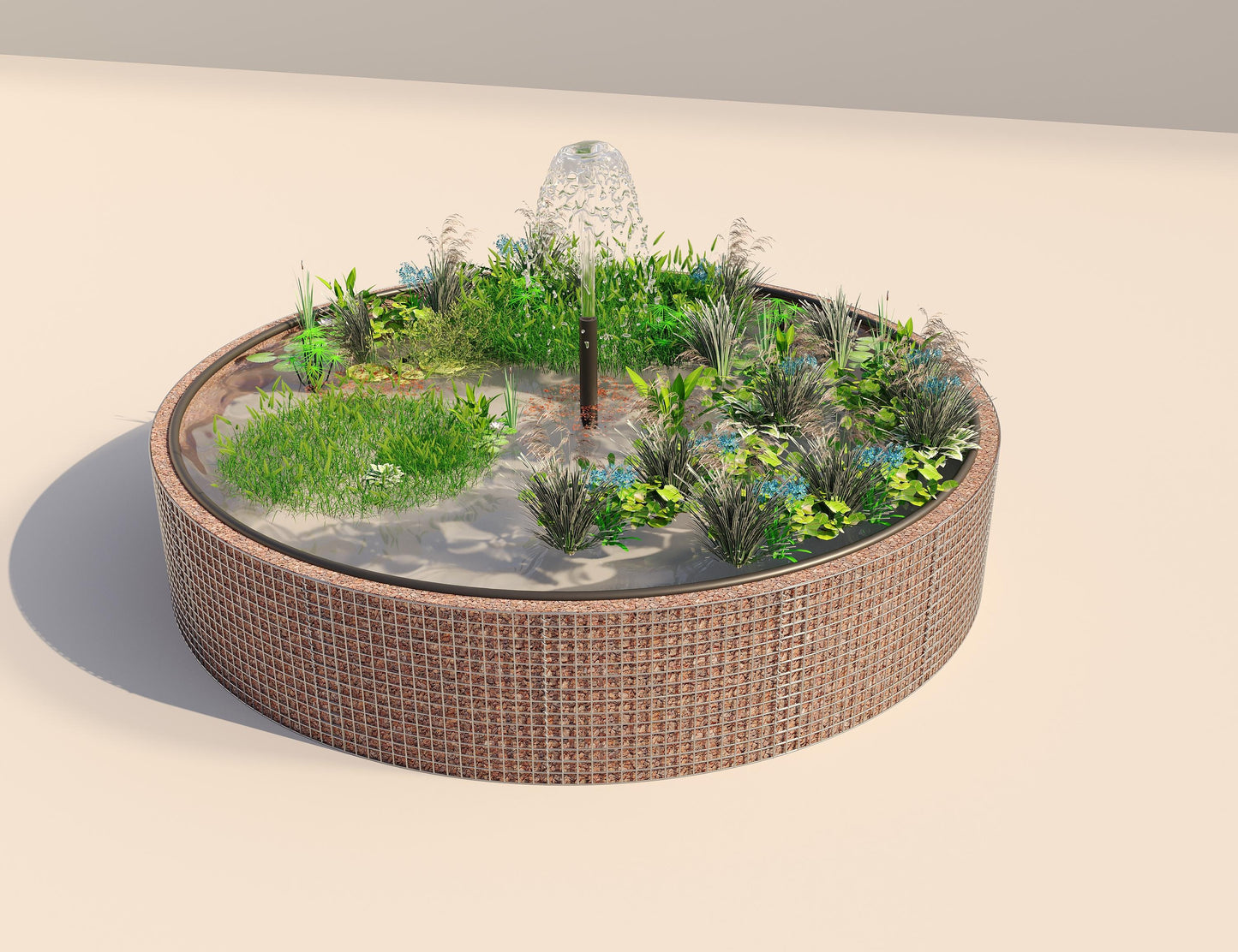 Gabion raised pond round, outer diameter 412 cm, height 80 cm, mesh size 5 x 5 cm, wall thickness 15 cm