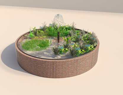 Gabion raised pond round, outer diameter 412 cm, height 80 cm, mesh size 5 x 5 cm, wall thickness 15 cm