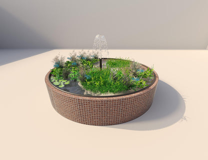 Gabion raised pond round, outer diameter 412 cm, height 80 cm, mesh size 5 x 5 cm, wall thickness 15 cm