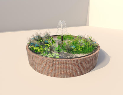 Gabion raised pond round, outer diameter 412 cm, height 80 cm, mesh size 5 x 5 cm, wall thickness 15 cm