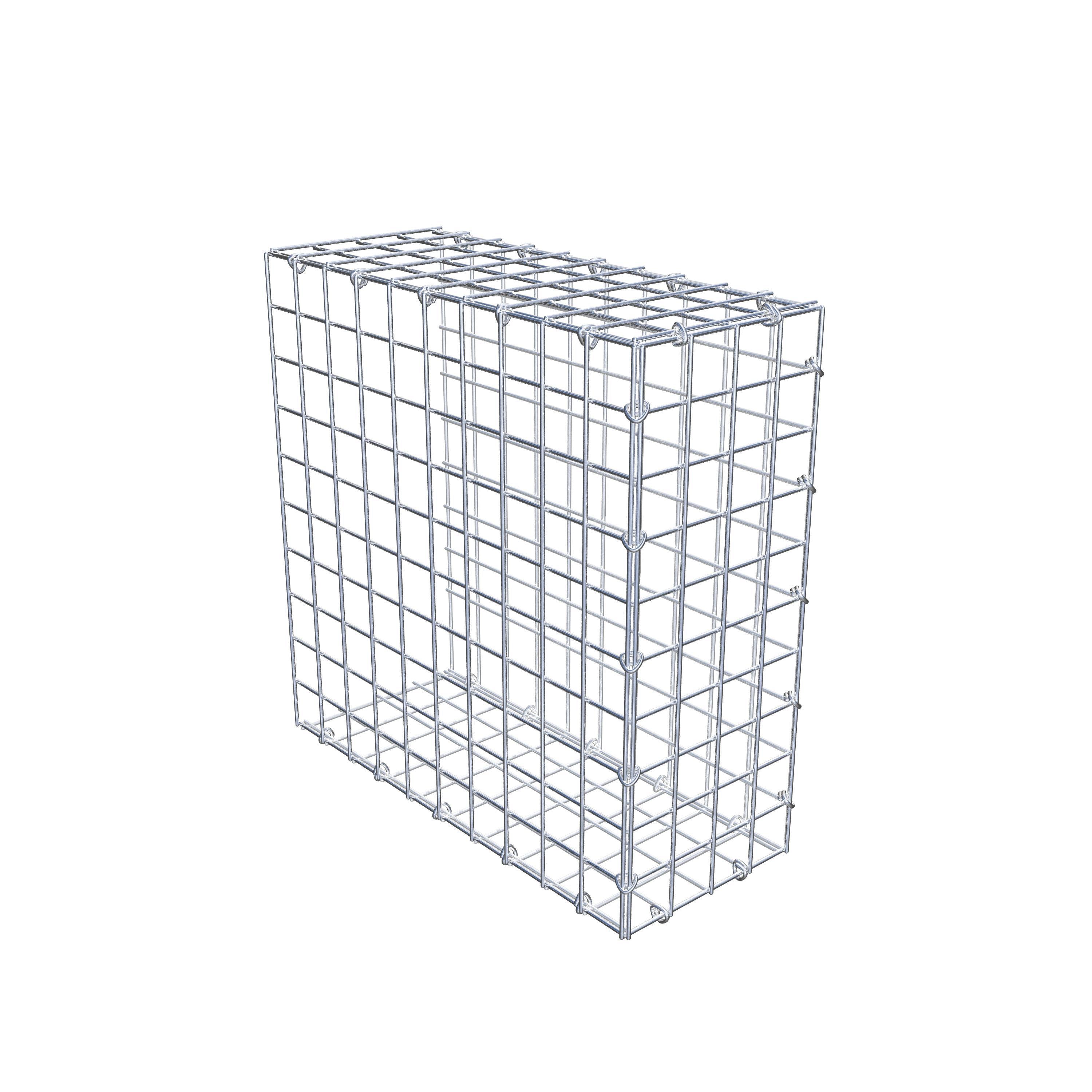 Monteret gabion type 2 50 cm x 50 cm x 20 cm (L x H x D), maskestørrelse 5 cm x 5 cm, C-ring