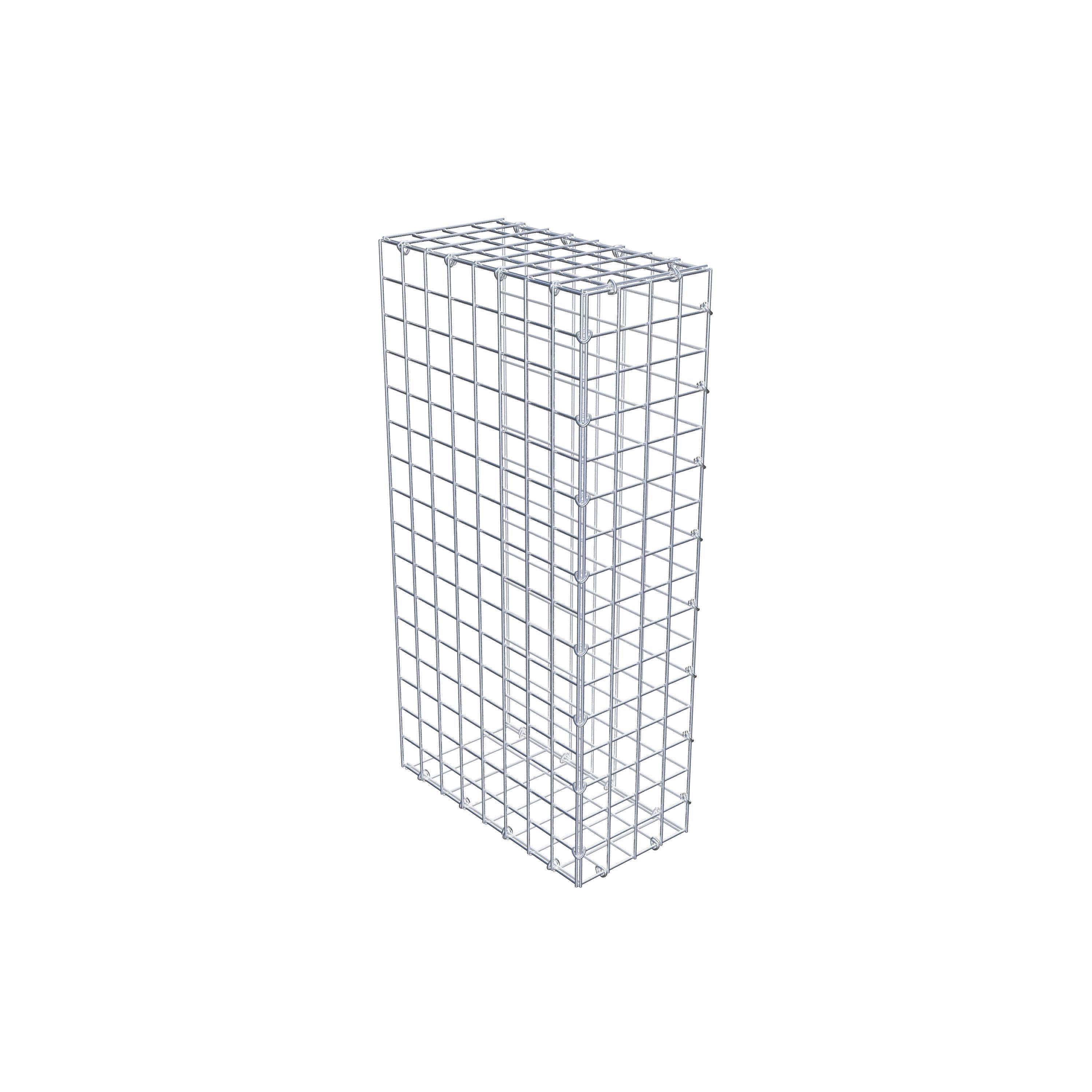 Monteret gabion type 2 80 cm x 40 cm x 20 cm (L x H x D), maskestørrelse 5 cm x 5 cm, C-ring