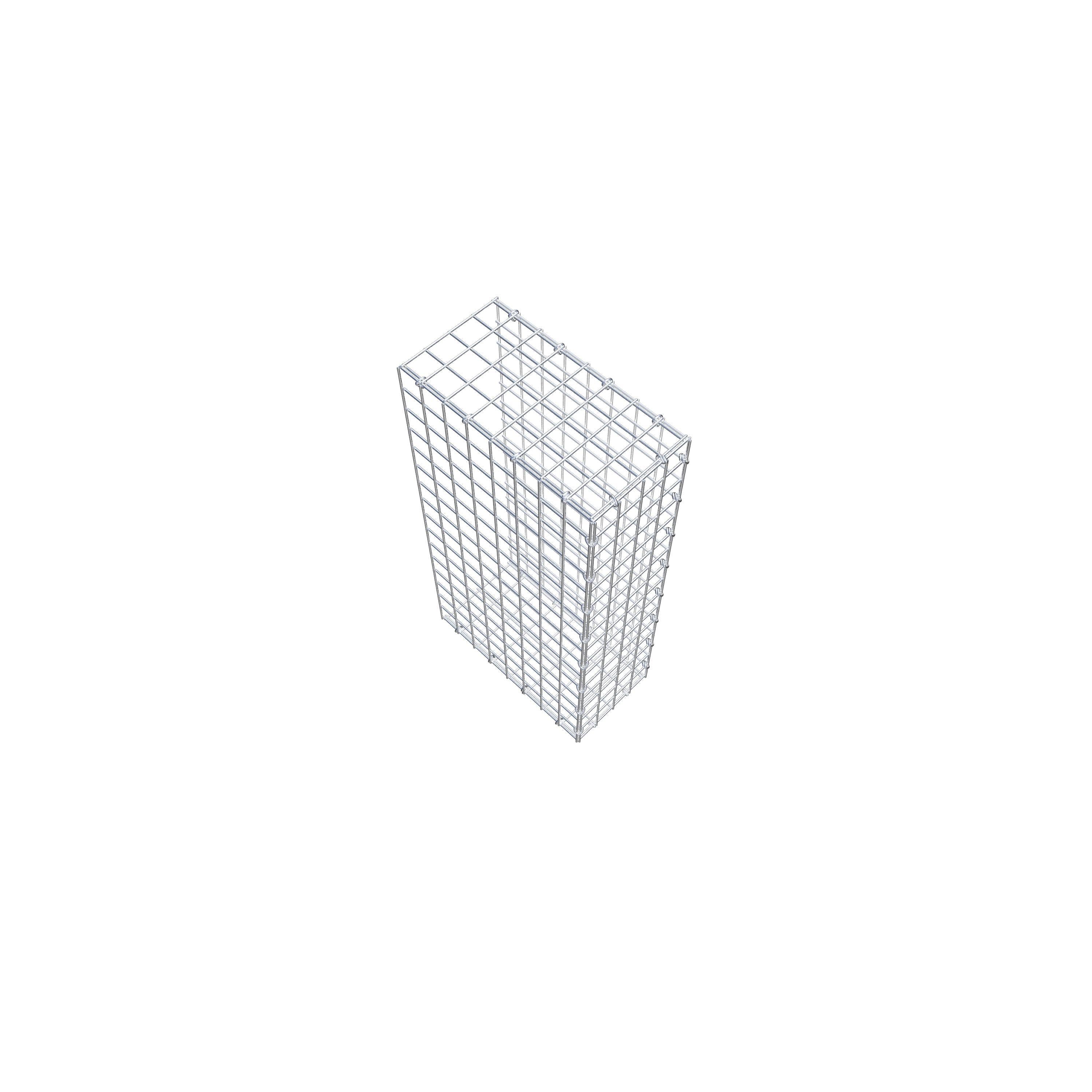 Monteret gabion type 2 80 cm x 40 cm x 20 cm (L x H x D), maskestørrelse 5 cm x 5 cm, C-ring