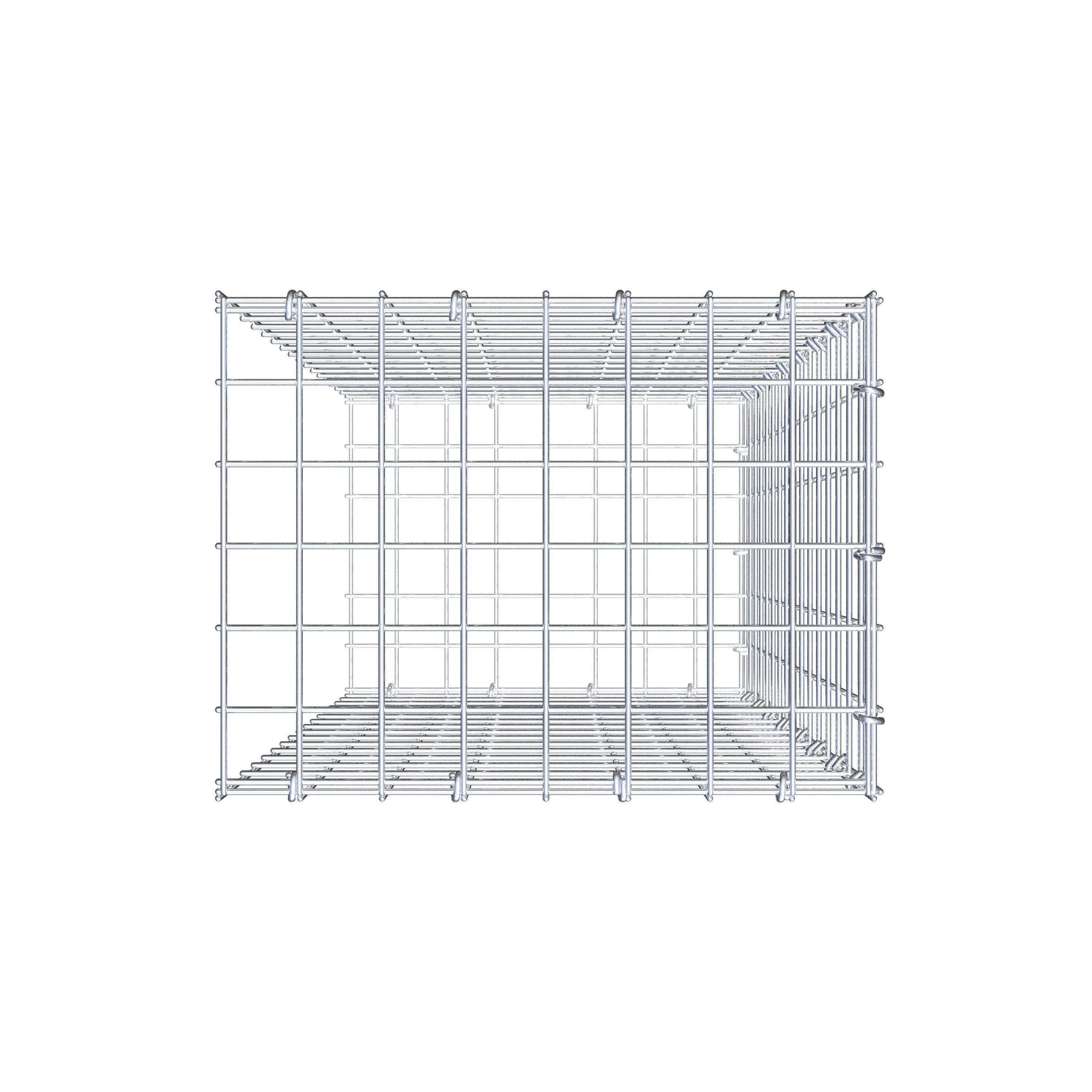 Monteret gabion type 2 80 cm x 40 cm x 30 cm (L x H x D), maskestørrelse 5 cm x 5 cm, C-ring