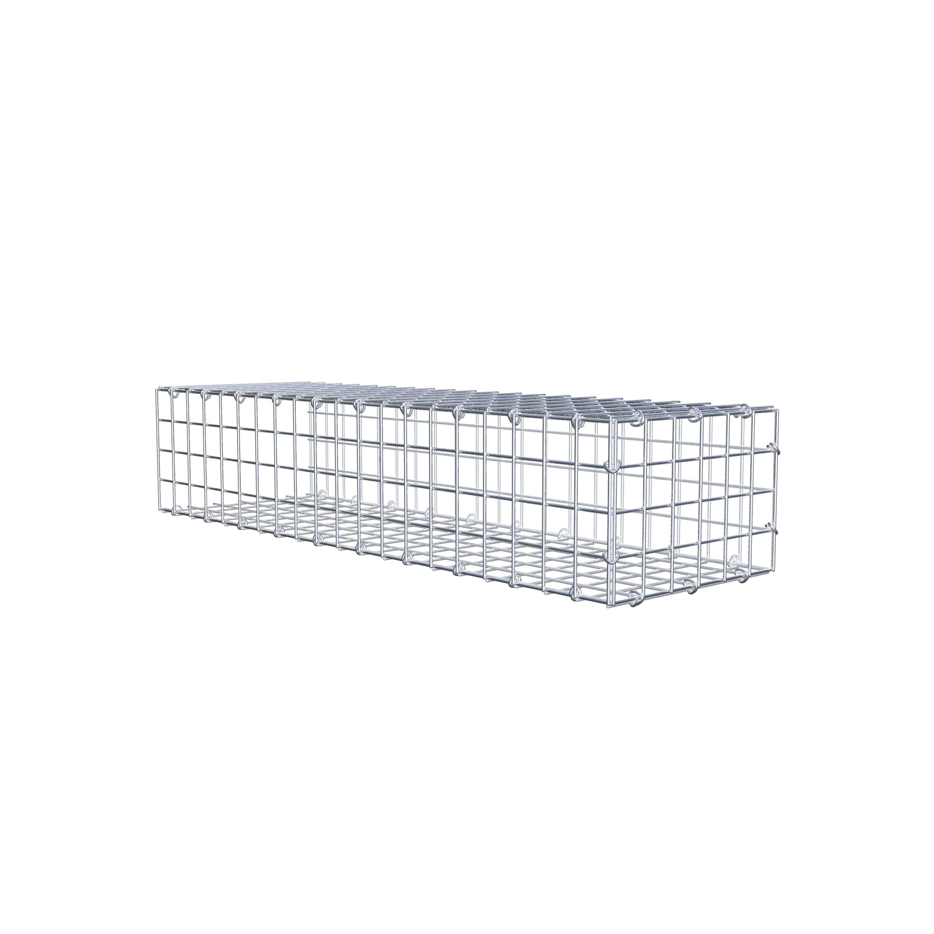 Monteret gabion type 2 100 cm x 20 cm x 30 cm (L x H x D), maskestørrelse 5 cm x 5 cm, C-ring