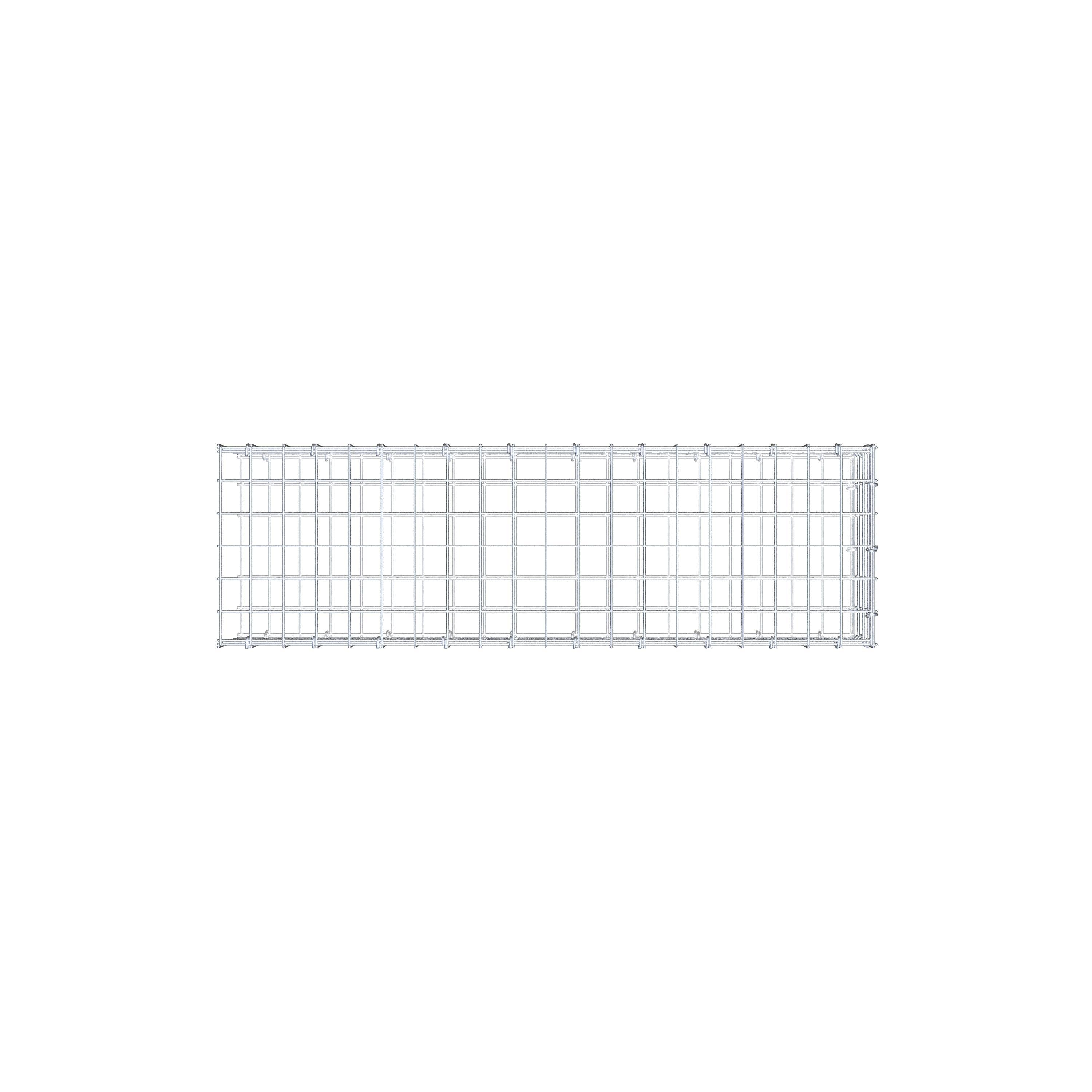 Monteret gabion type 2 100 cm x 20 cm x 30 cm (L x H x D), maskestørrelse 5 cm x 5 cm, C-ring