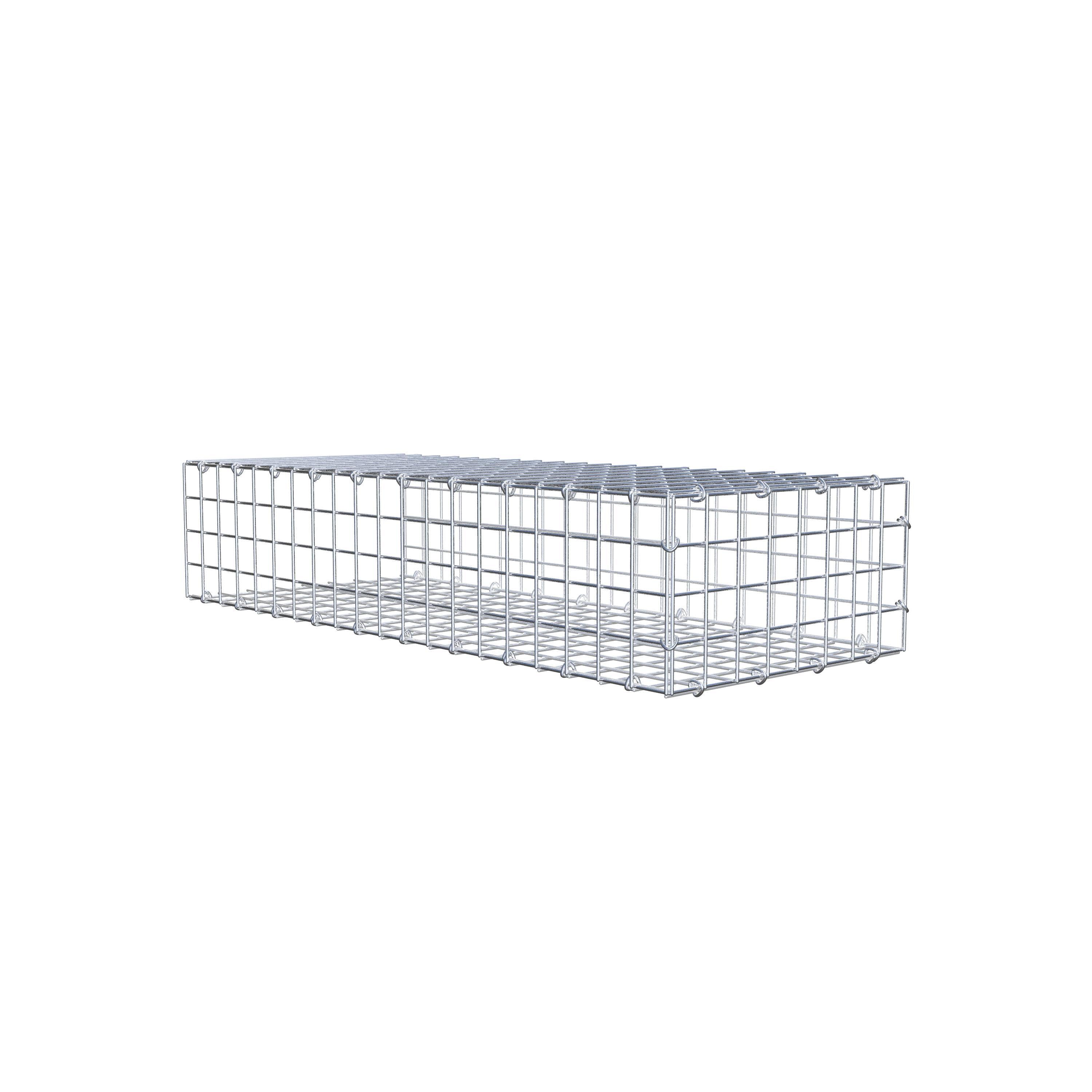 Monteret gabion type 2 100 cm x 20 cm x 40 cm (L x H x D), maskestørrelse 5 cm x 5 cm, C-ring