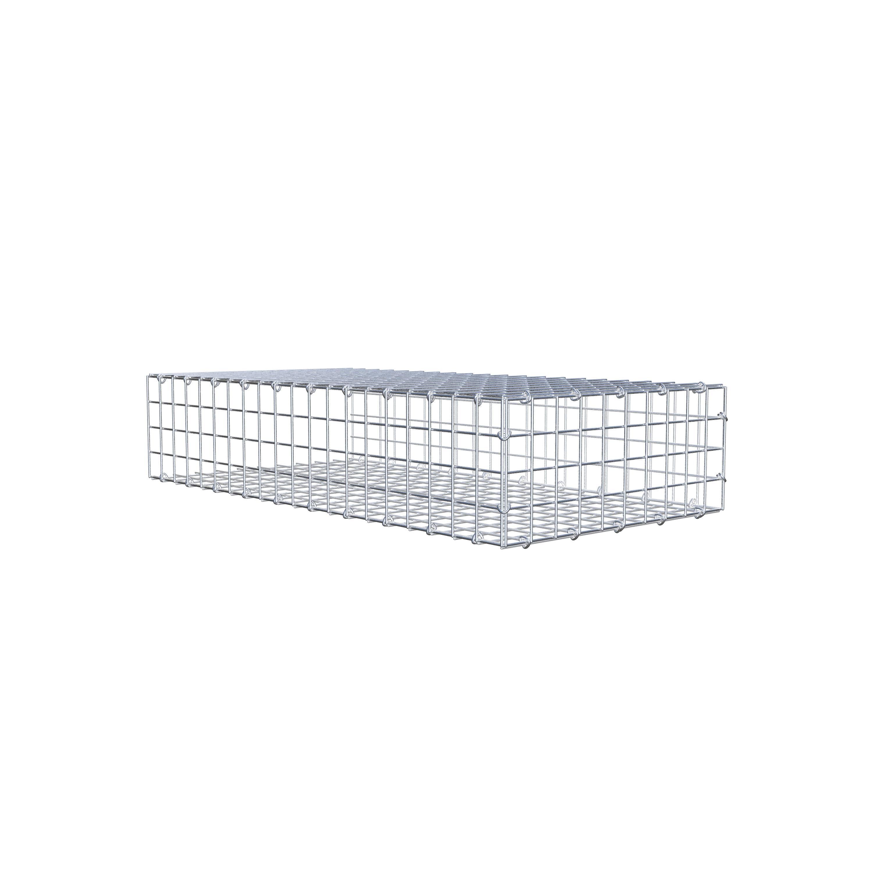 Monteret gabion type 2 100 cm x 20 cm x 50 cm (L x H x D), maskestørrelse 5 cm x 5 cm, C-ring