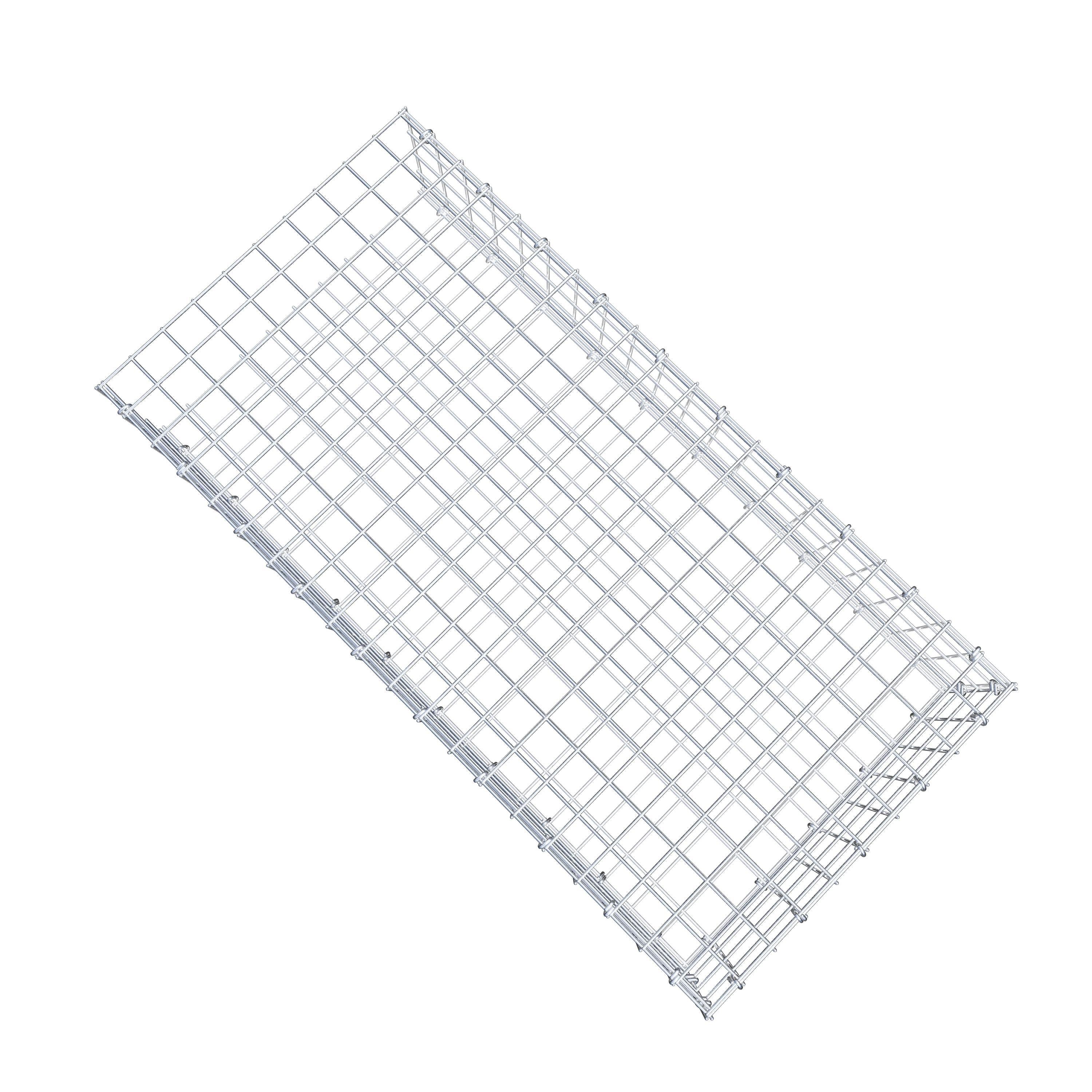 Monteret gabion type 2 100 cm x 20 cm x 50 cm (L x H x D), maskestørrelse 5 cm x 5 cm, C-ring