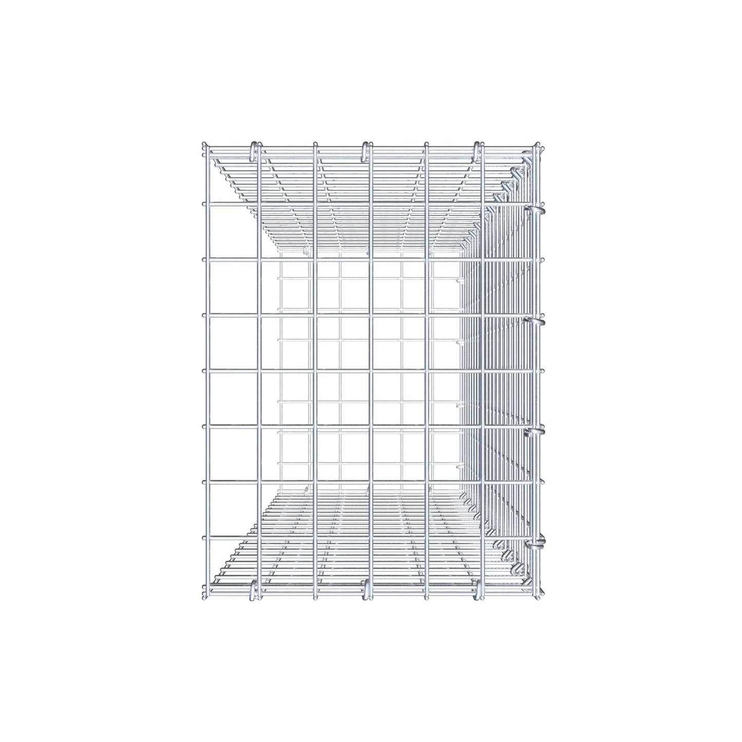 Mounted gabion type 2 100 cm x 30 cm x 40 cm (L x H x D), mesh size 5 cm x 5 cm, C-ring