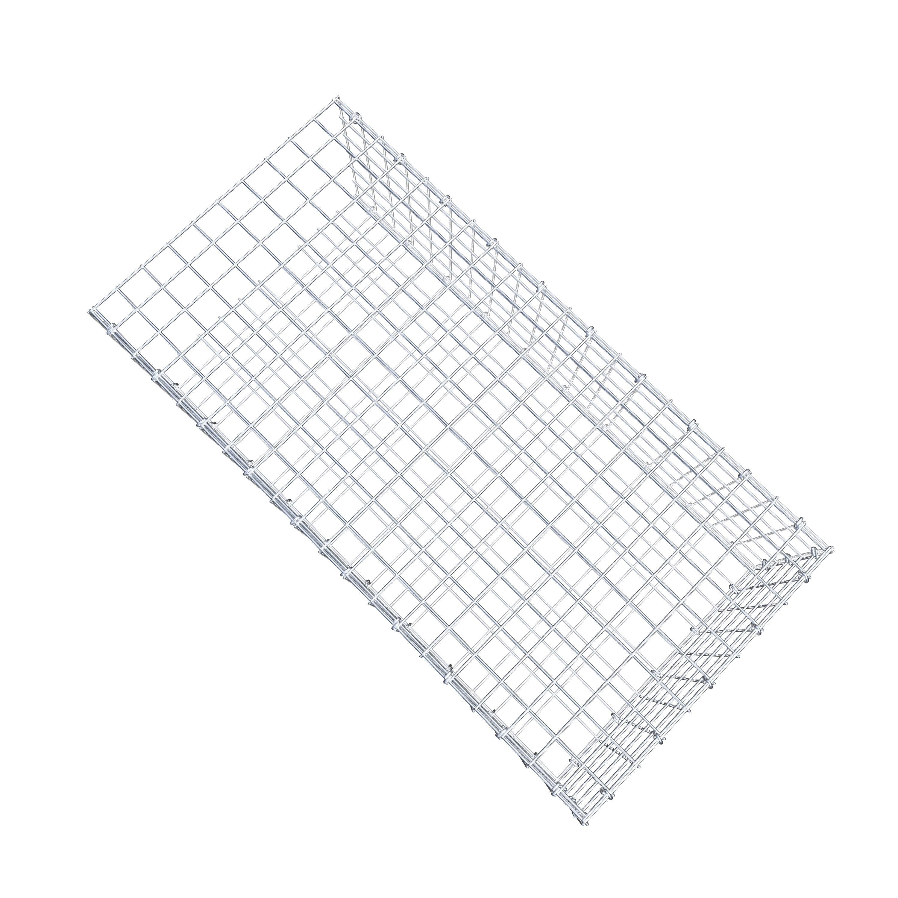 Monteret gabion type 2 100 cm x 30 cm x 50 cm (L x H x D), maskestørrelse 5 cm x 5 cm, C-ring