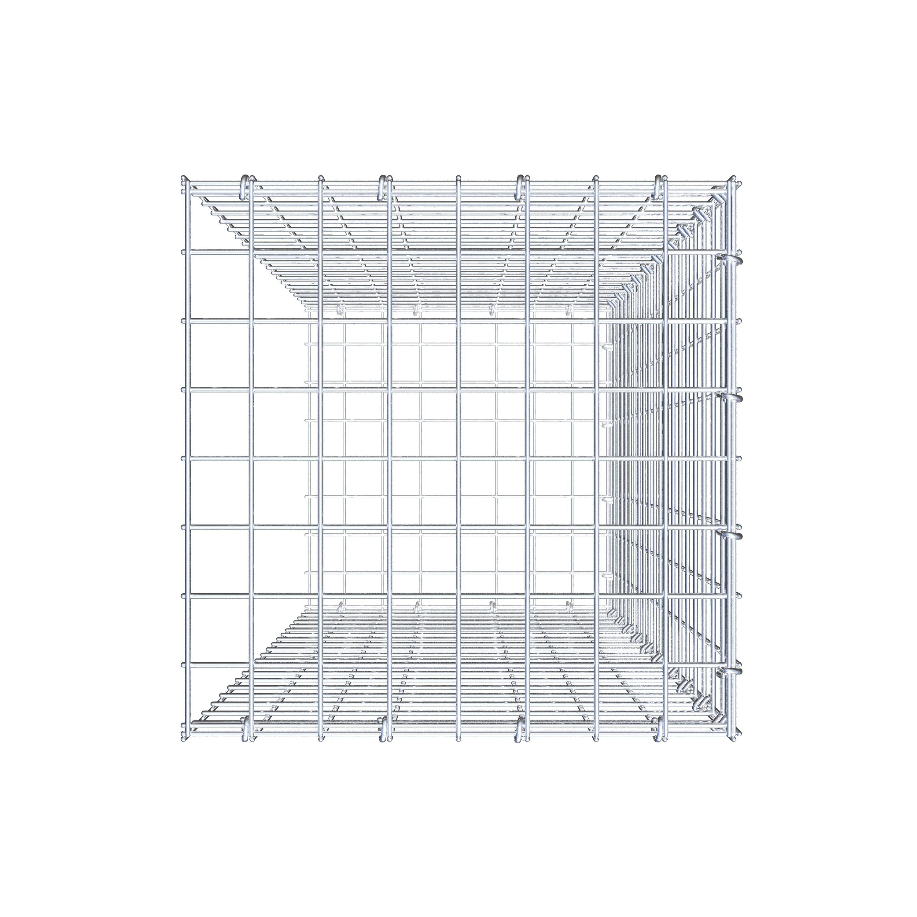 Schanskorf type 2 100 cm x 40 cm x 40 cm (L x H x D), maaswijdte 5 cm x 5 cm, C-ring