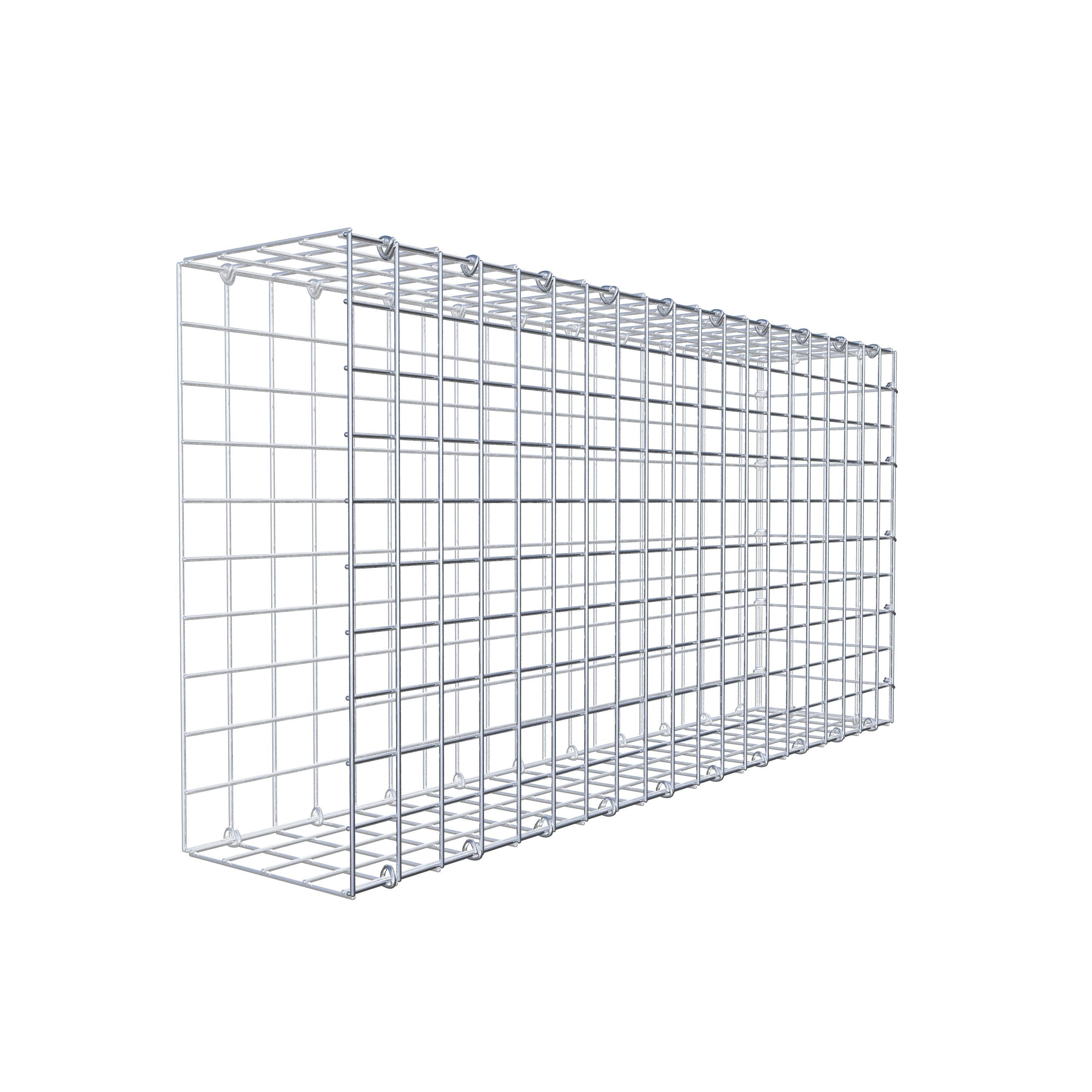 Monteret gabion type 2 100 cm x 50 cm x 20 cm (L x H x D), maskestørrelse 5 cm x 5 cm, C-ring