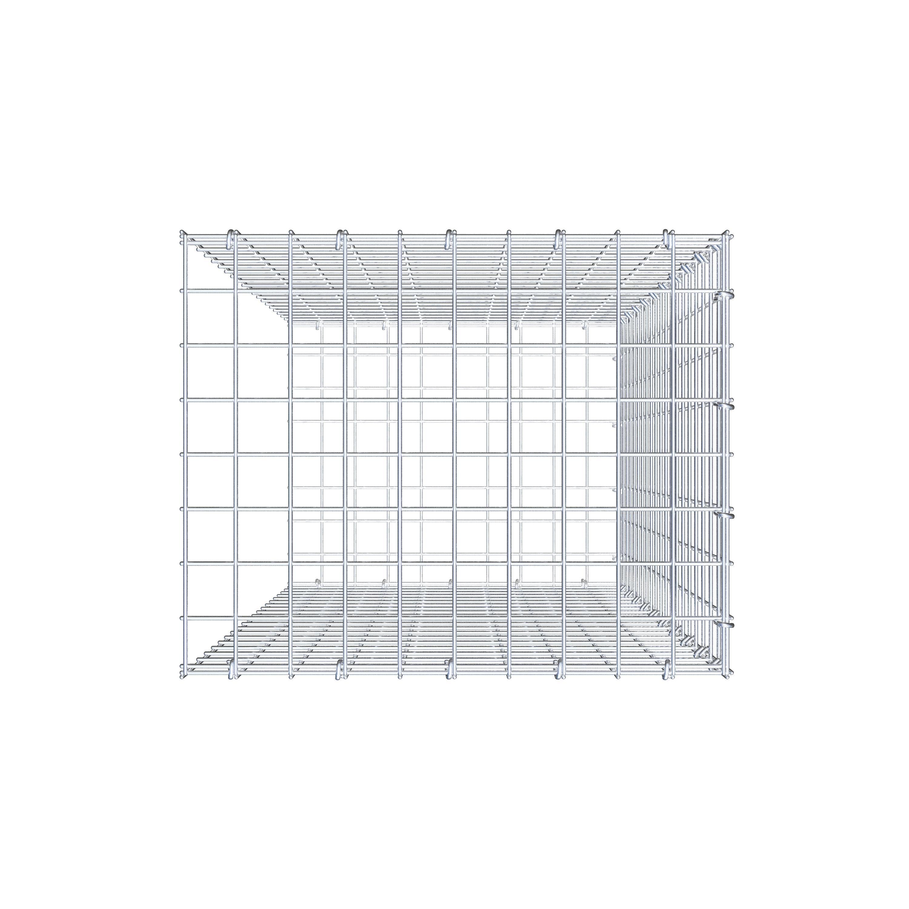 Monteret gabion type 2 100 cm x 50 cm x 40 cm (L x H x D), maskestørrelse 5 cm x 5 cm, C-ring