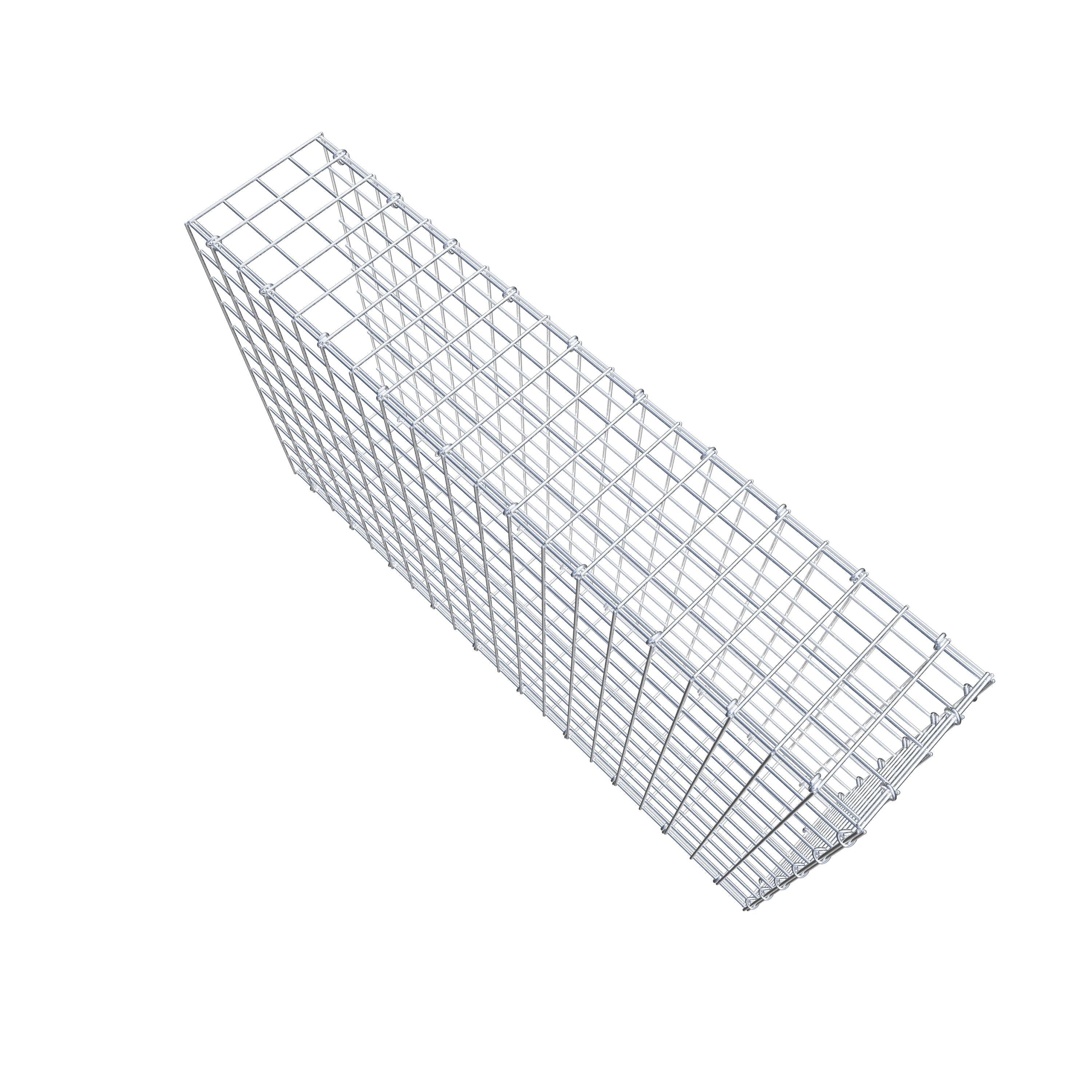 Monteret gabion type 2 100 cm x 60 cm x 20 cm (L x H x D), maskestørrelse 5 cm x 5 cm, C-ring