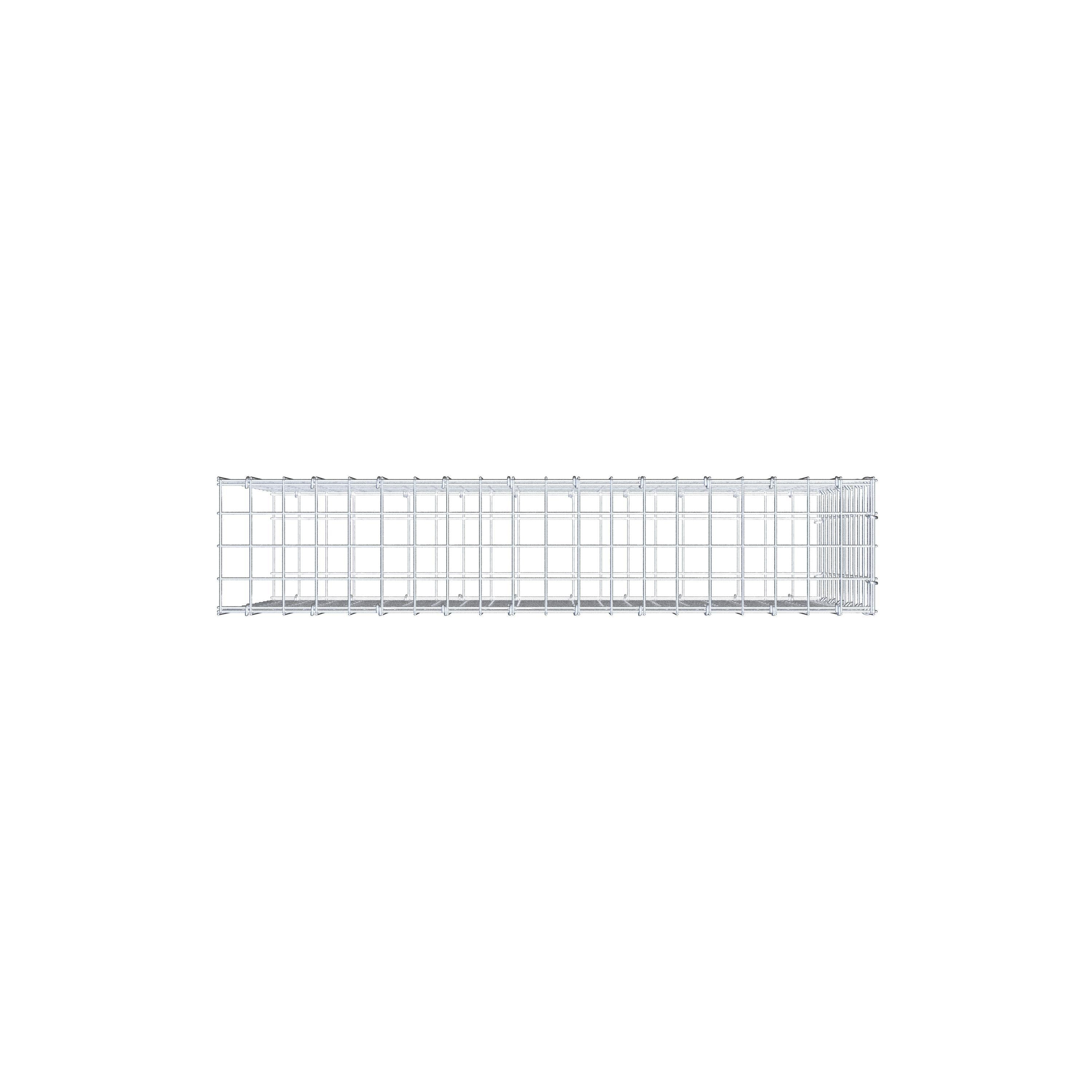 Monteret gabion type 2 100 cm x 60 cm x 20 cm (L x H x D), maskestørrelse 5 cm x 5 cm, C-ring