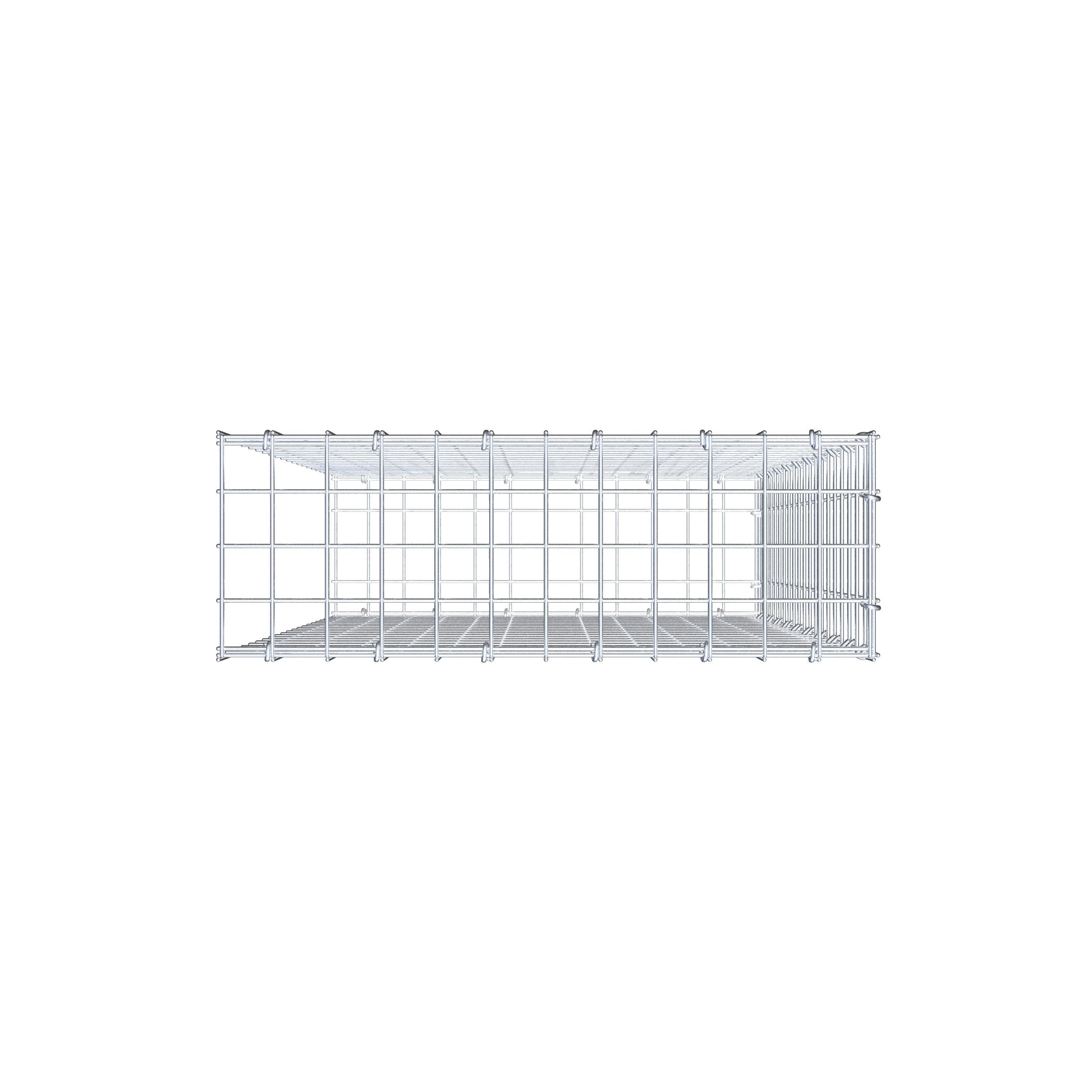 Monteret gabion type 2 100 cm x 60 cm x 20 cm (L x H x D), maskestørrelse 5 cm x 5 cm, C-ring