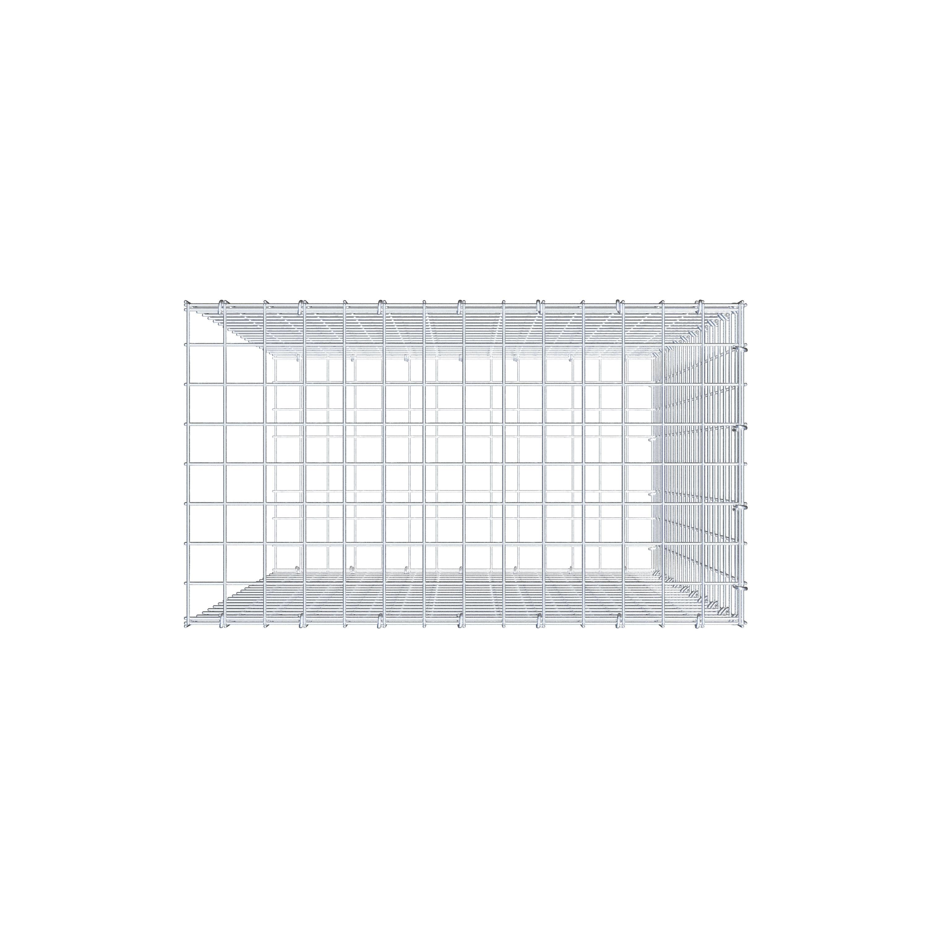 Mounted gabion type 2 100 cm x 70 cm x 40 cm (L x H x D), mesh size 5 cm x 5 cm, C-ring