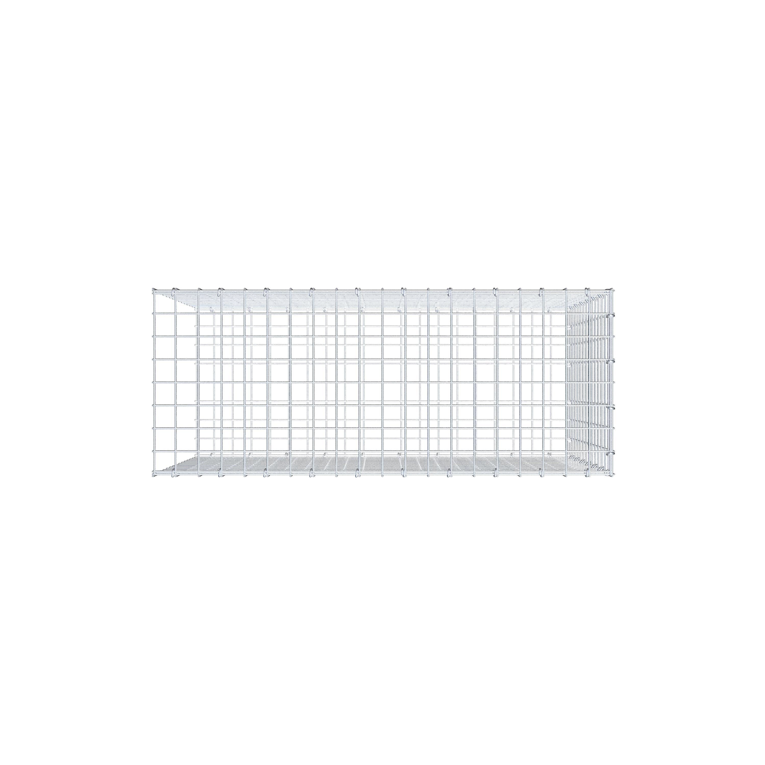 Mounted gabion type 2 100 cm x 70 cm x 40 cm (L x H x D), mesh size 5 cm x 5 cm, C-ring