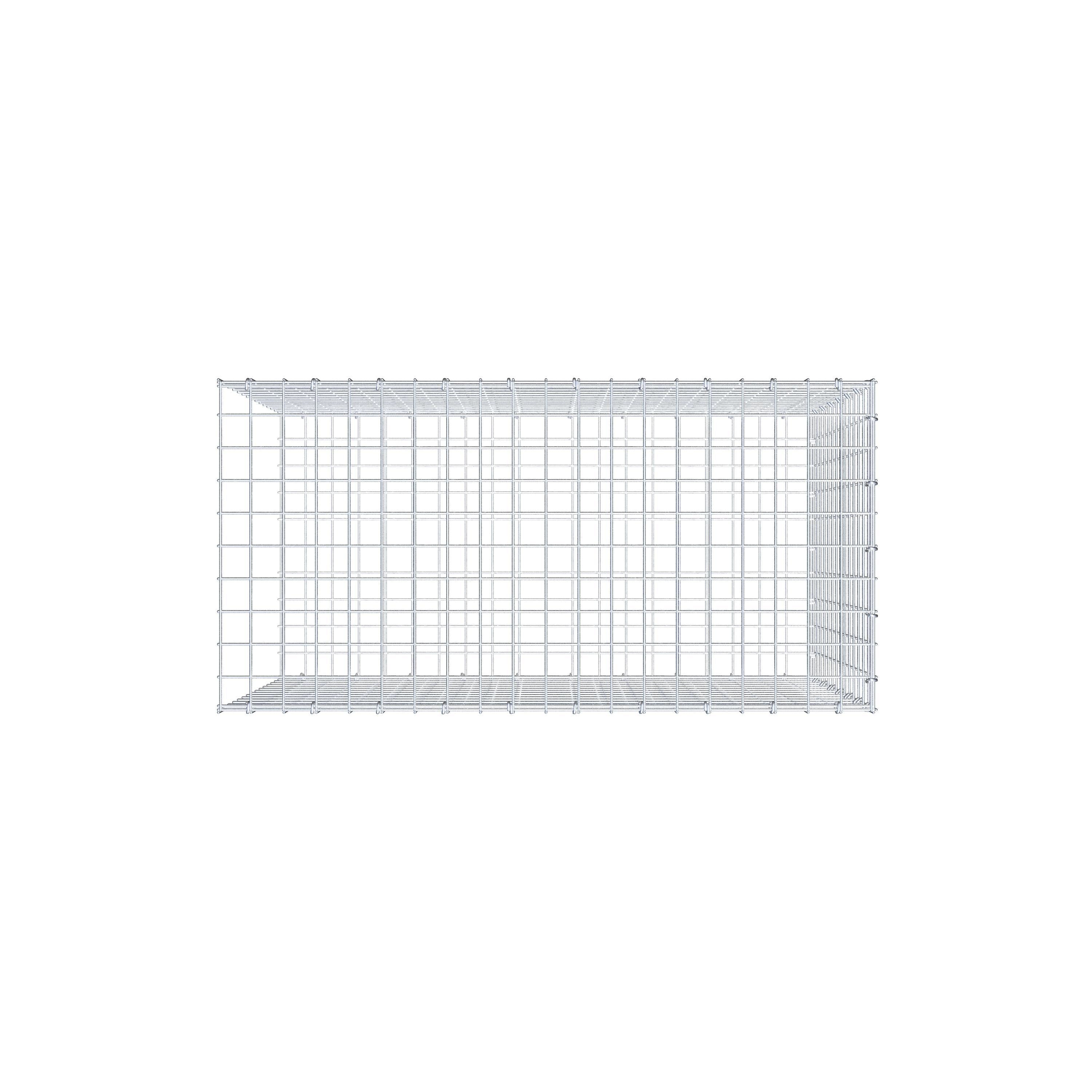 Mounted gabion type 2 100 cm x 70 cm x 50 cm (L x H x D), mesh size 5 cm x 5 cm, C-ring