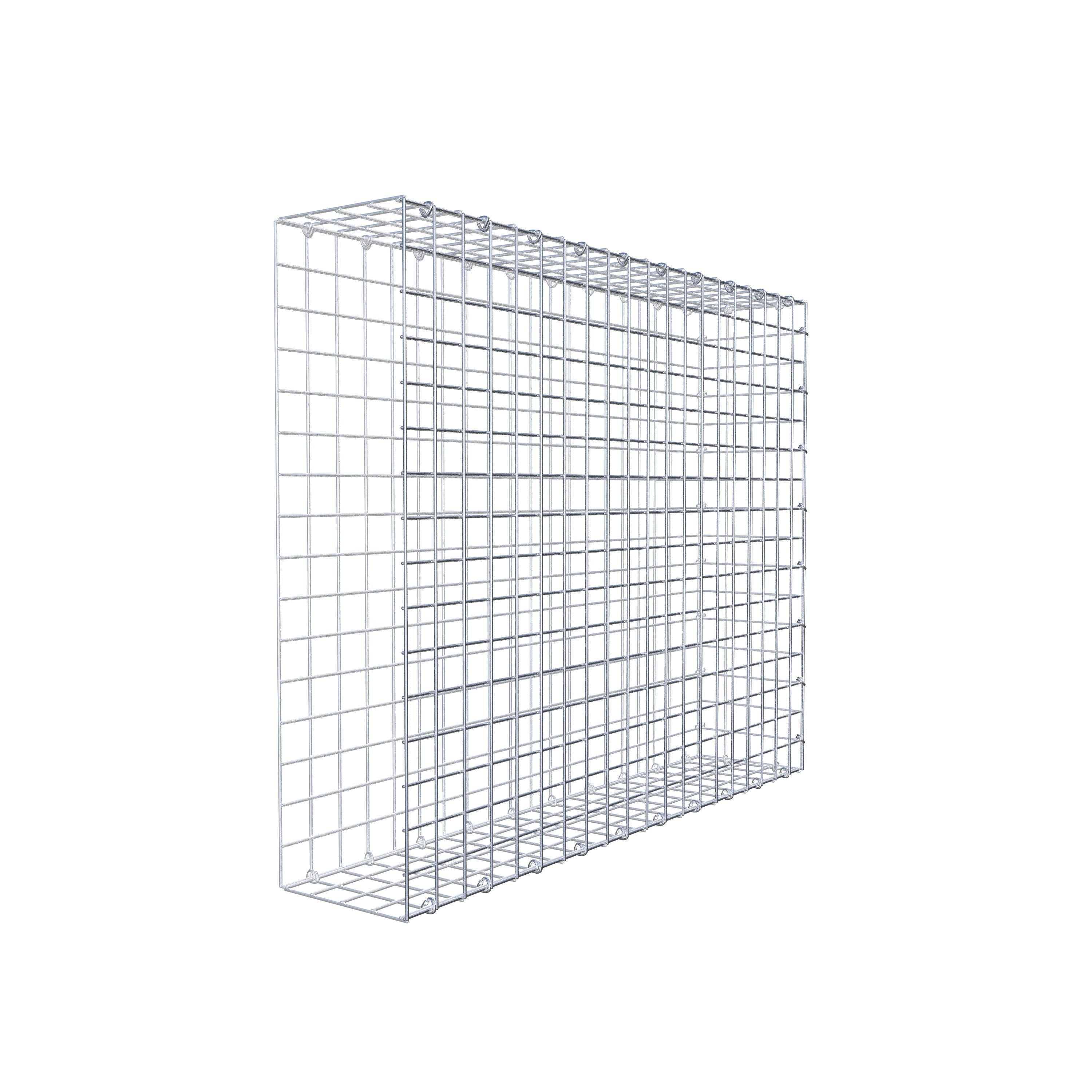 Monteret gabion type 2 100 cm x 80 cm x 20 cm (L x H x D), maskestørrelse 5 cm x 5 cm, C-ring