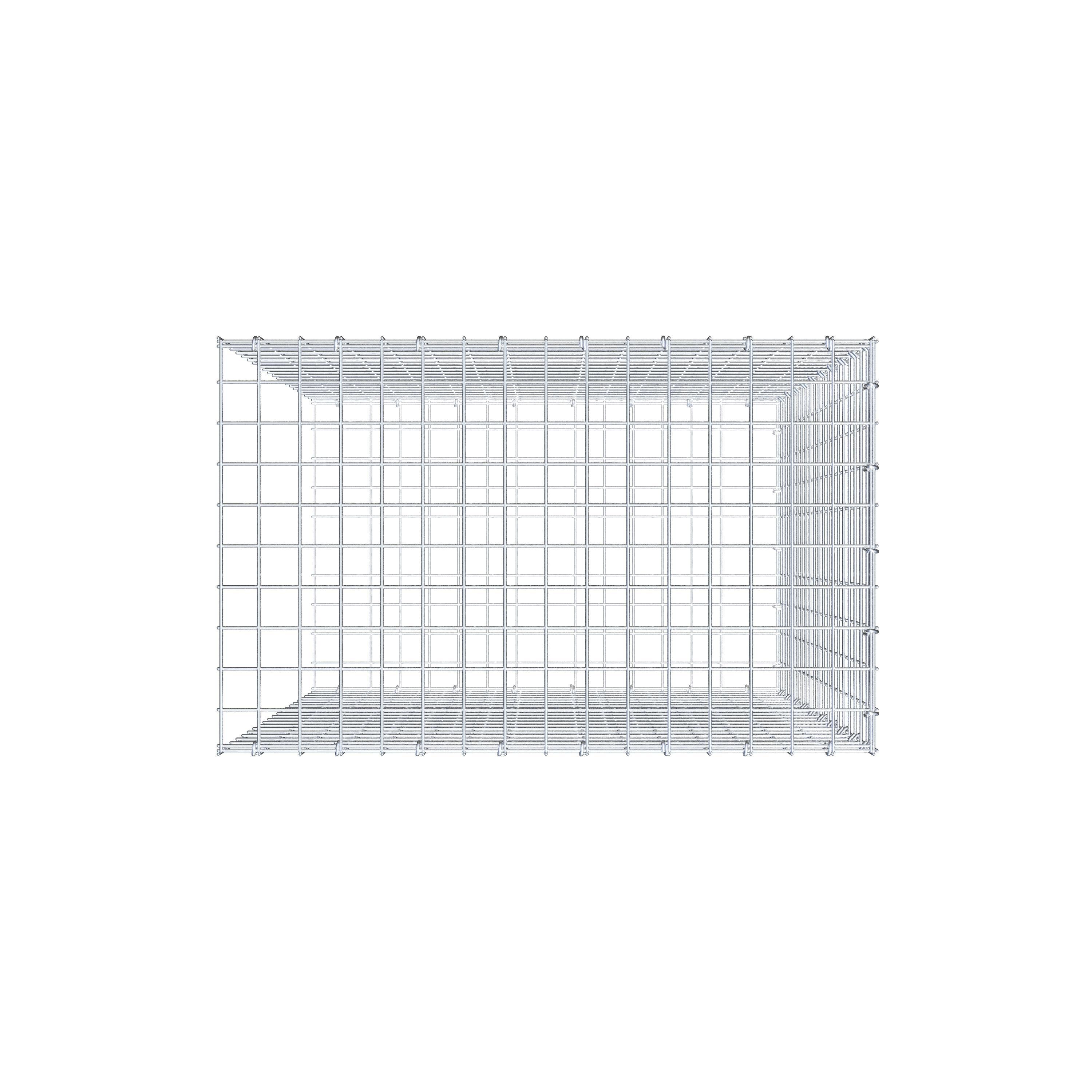 Monteret gabion type 2 100 cm x 80 cm x 50 cm (L x H x D), maskestørrelse 5 cm x 5 cm, C-ring