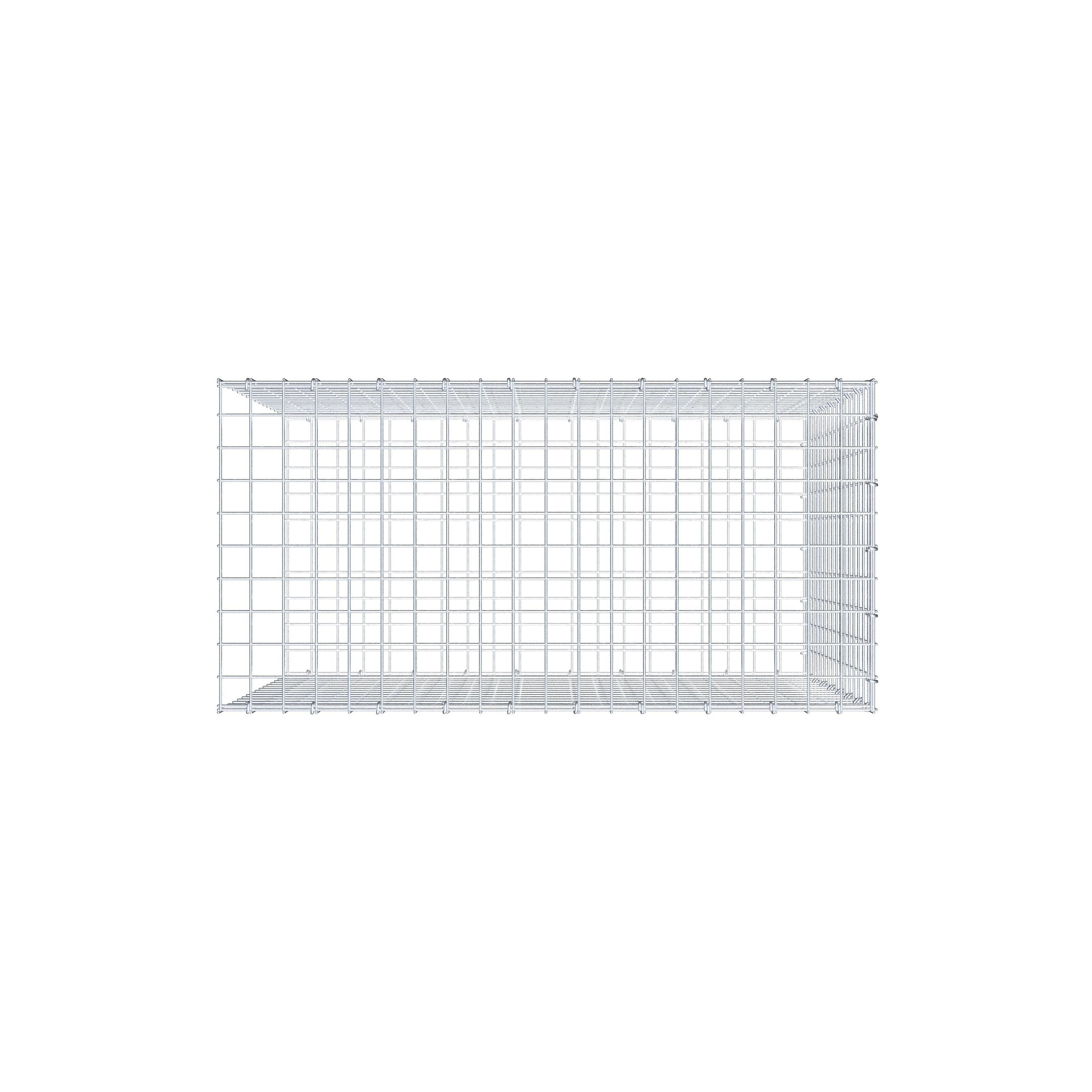 Monteret gabion type 2 100 cm x 80 cm x 50 cm (L x H x D), maskestørrelse 5 cm x 5 cm, C-ring