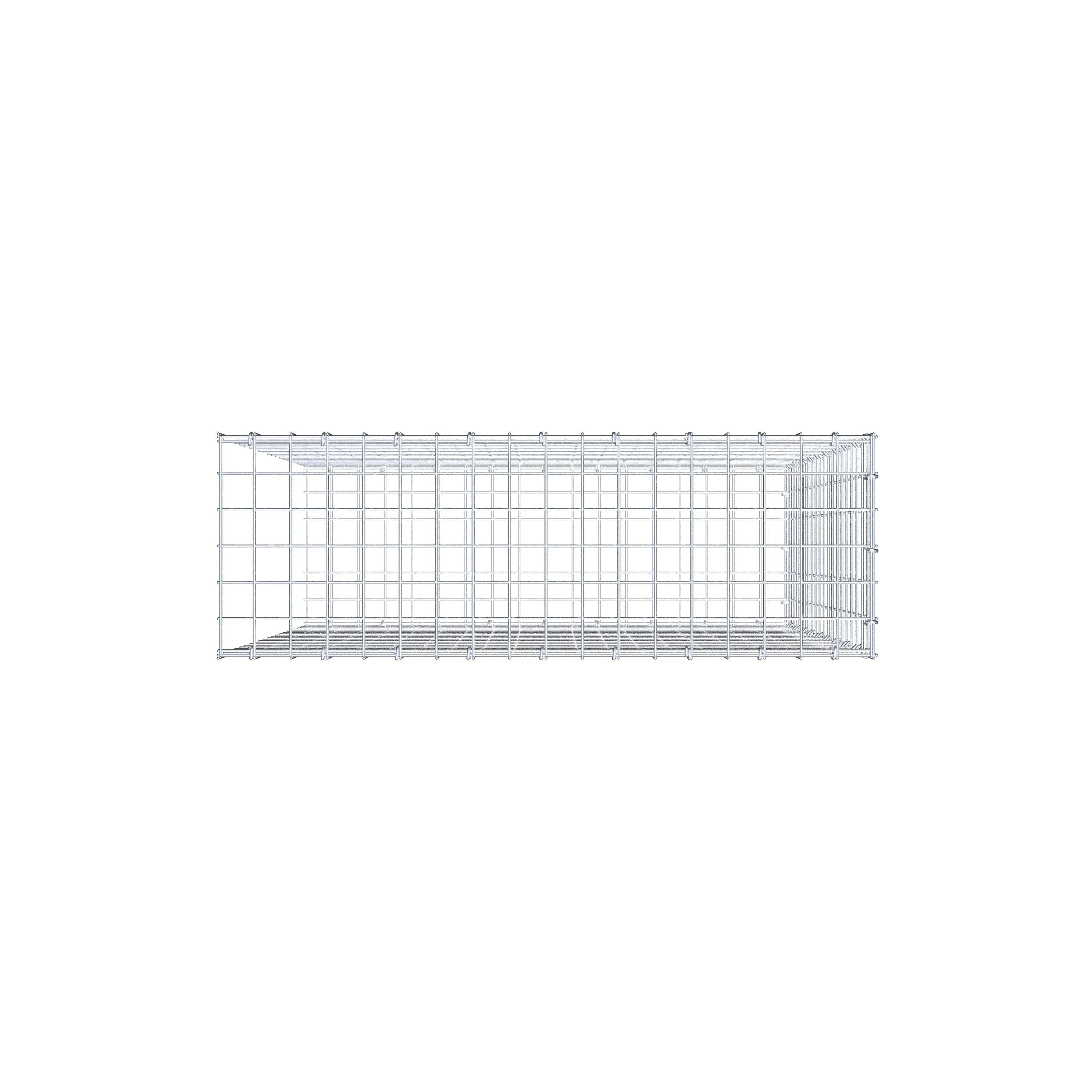 Monteret gabion type 2 100 cm x 90 cm x 30 cm (L x H x D), maskestørrelse 5 cm x 5 cm, C-ring