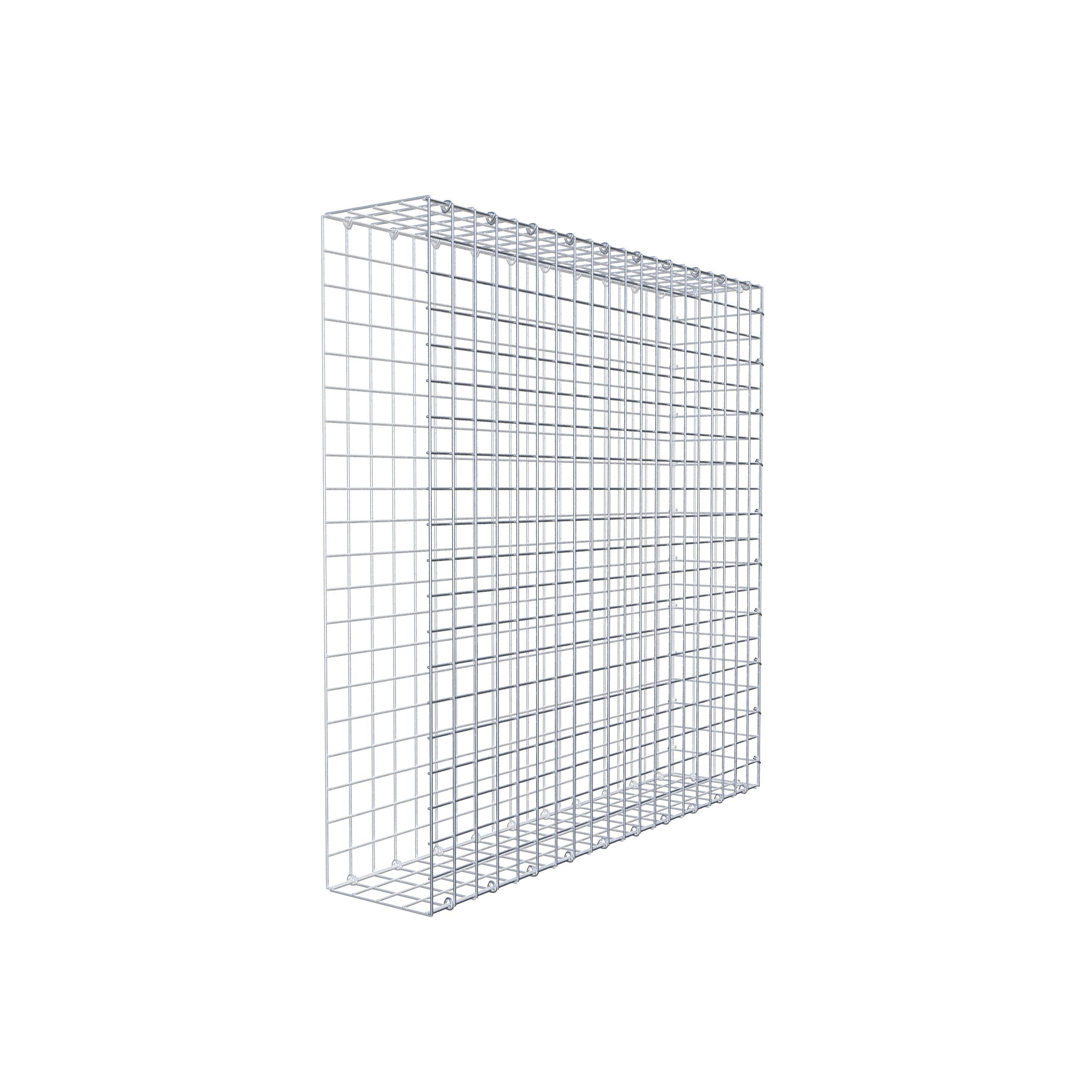 Monteret gabion type 2 100 cm x 100 cm x 20 cm (L x H x D), maskestørrelse 5 cm x 5 cm, C-ring