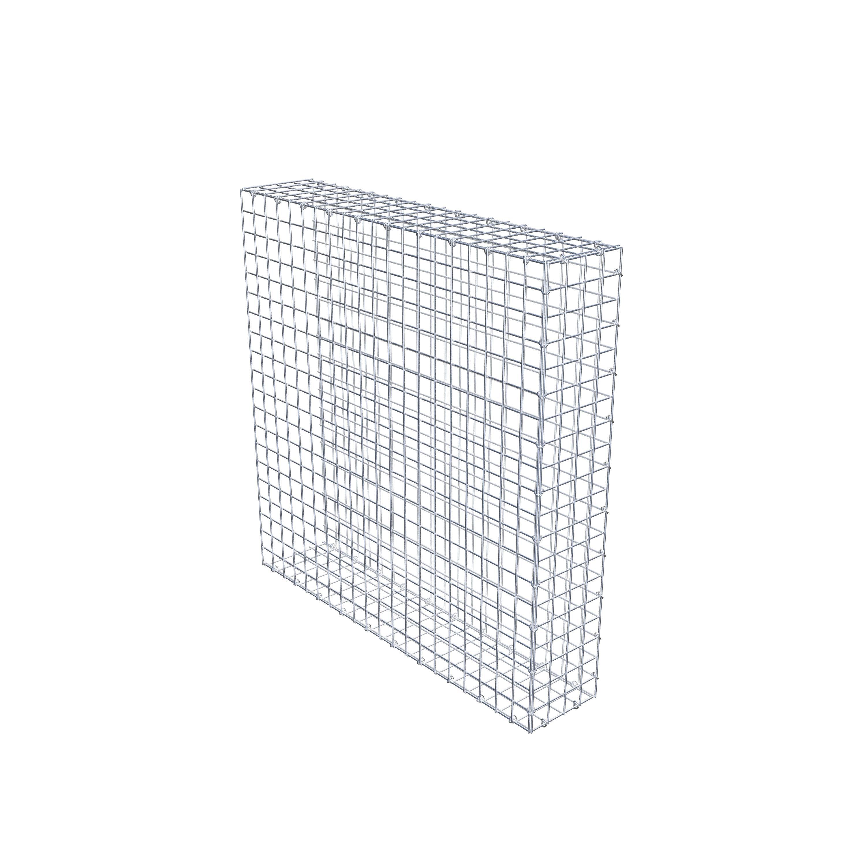 Monteret gabion type 2 100 cm x 100 cm x 20 cm (L x H x D), maskestørrelse 5 cm x 5 cm, C-ring