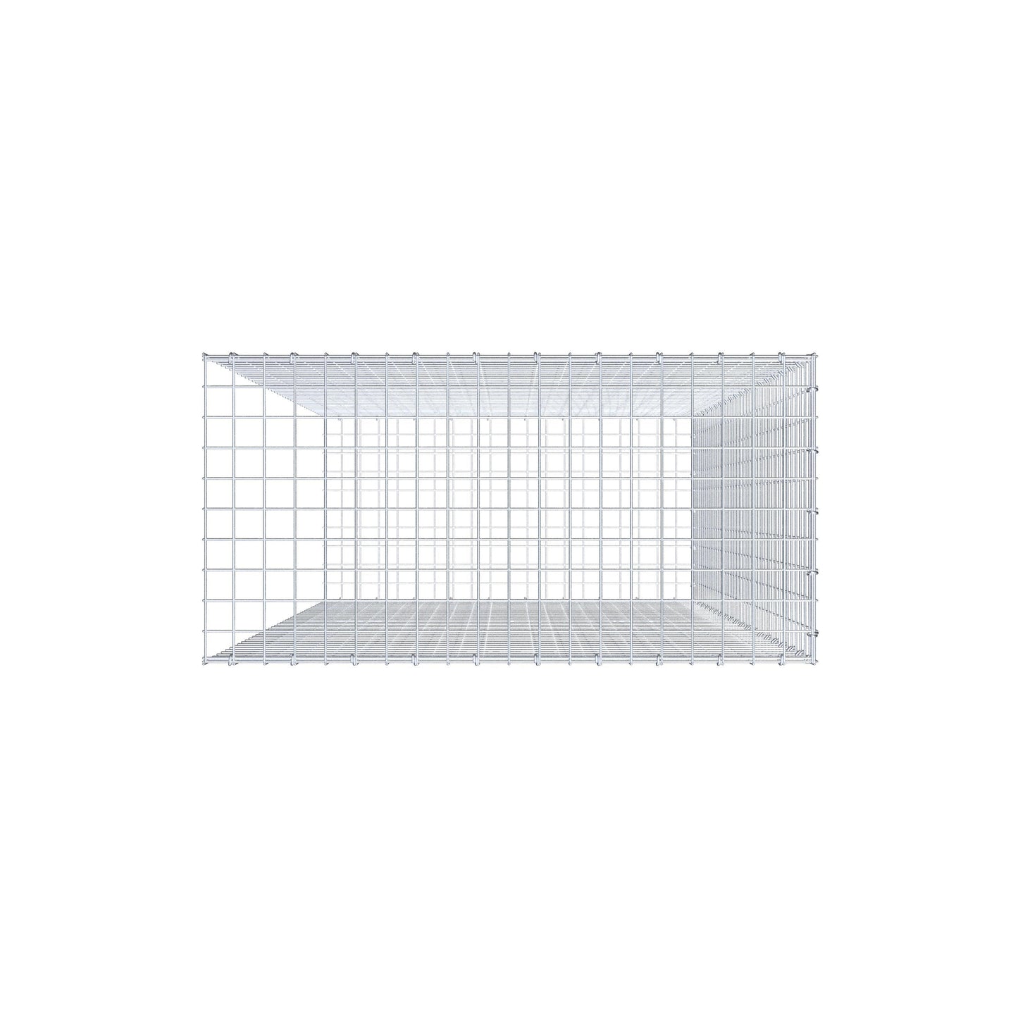 Opzetpaal type 2 200 cm x 100 cm x 50 cm (L x H x D), maaswijdte 5 cm x 5 cm, C-ring