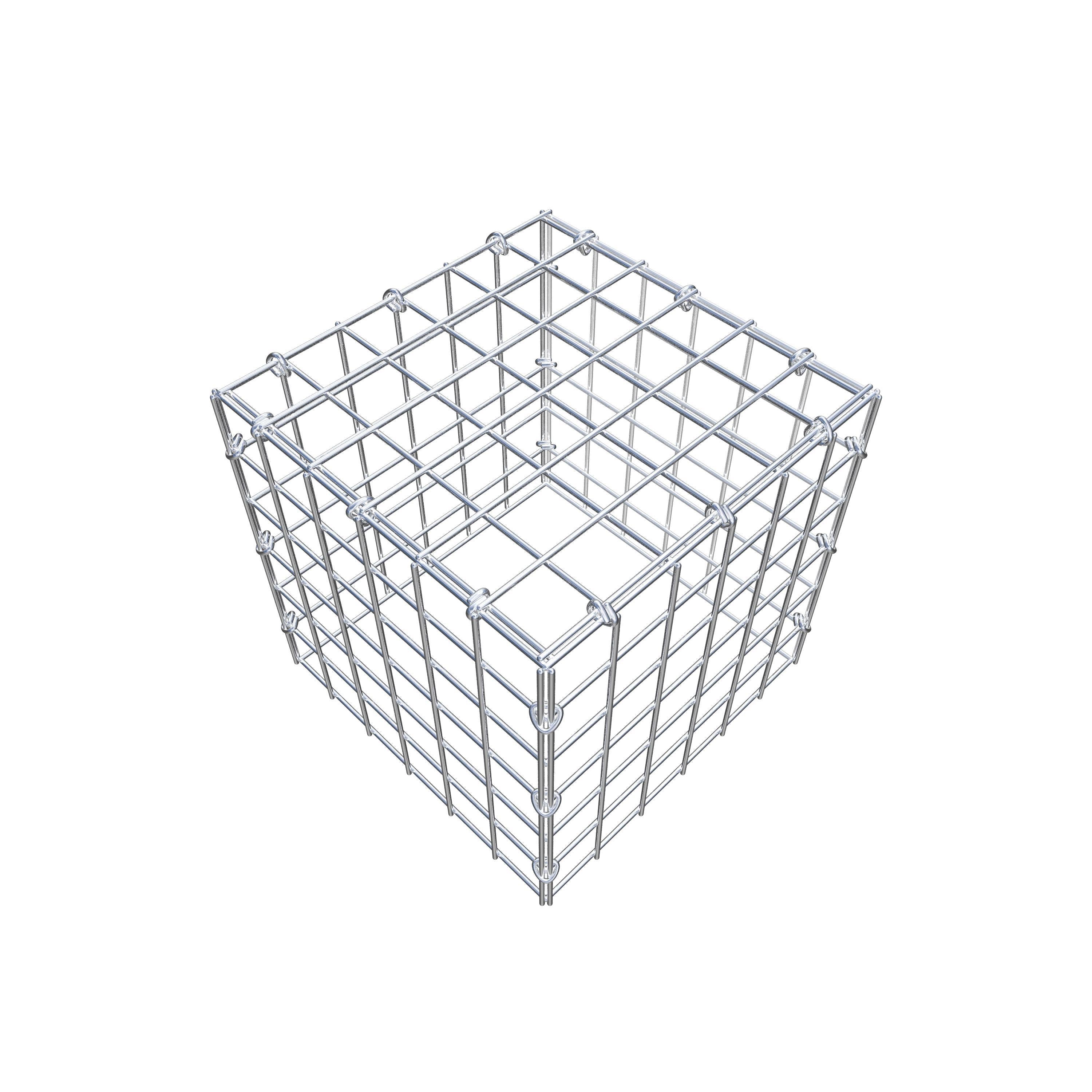 Mounted gabion type 3 30 cm x 30 cm x 30 cm (L x H x D), mesh size 5 cm x 5 cm, C-ring