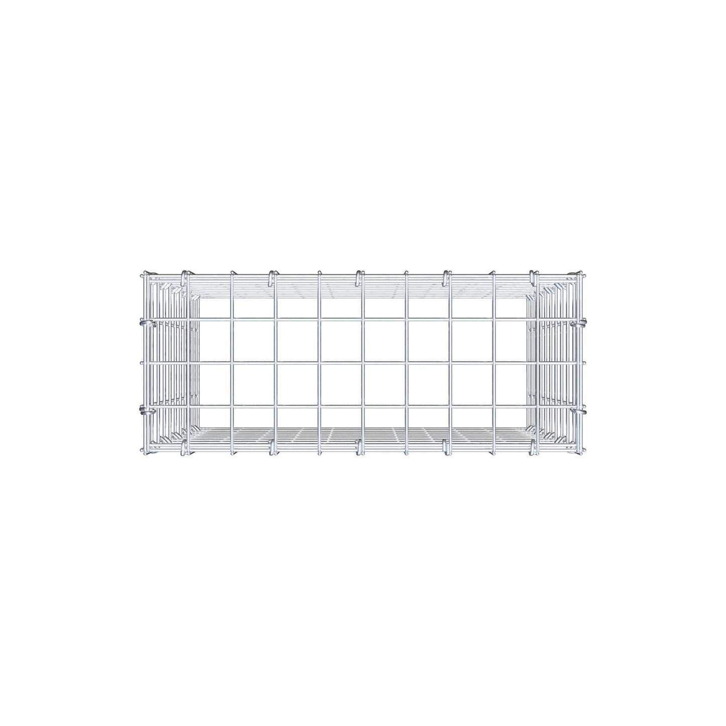 Monteret gabion type 3 50 cm x 50 cm x 20 cm (L x H x D), maskestørrelse 5 cm x 5 cm, C-ring