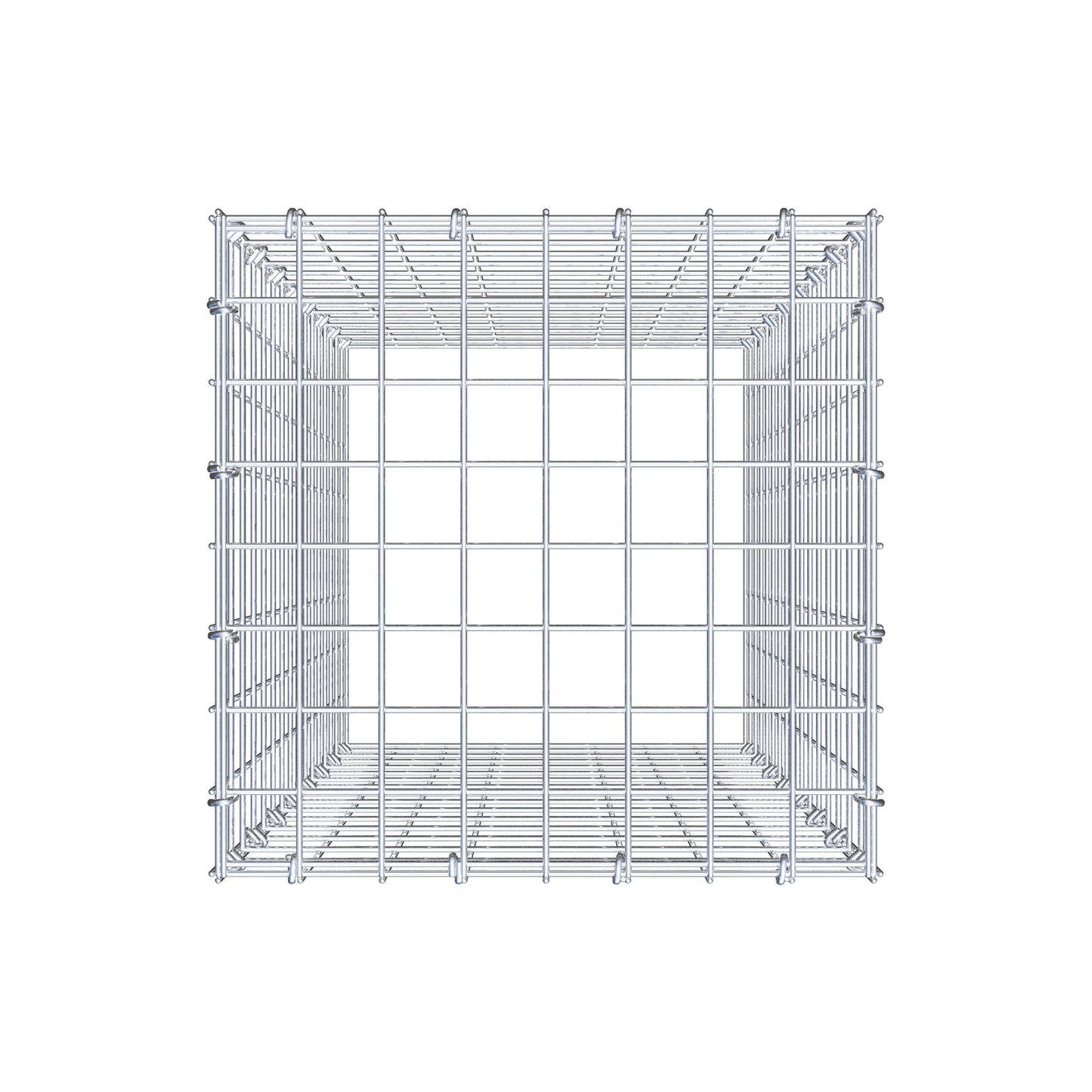 Monteret gabion type 3 80 cm x 40 cm x 40 cm (L x H x D), maskestørrelse 5 cm x 5 cm, C-ring