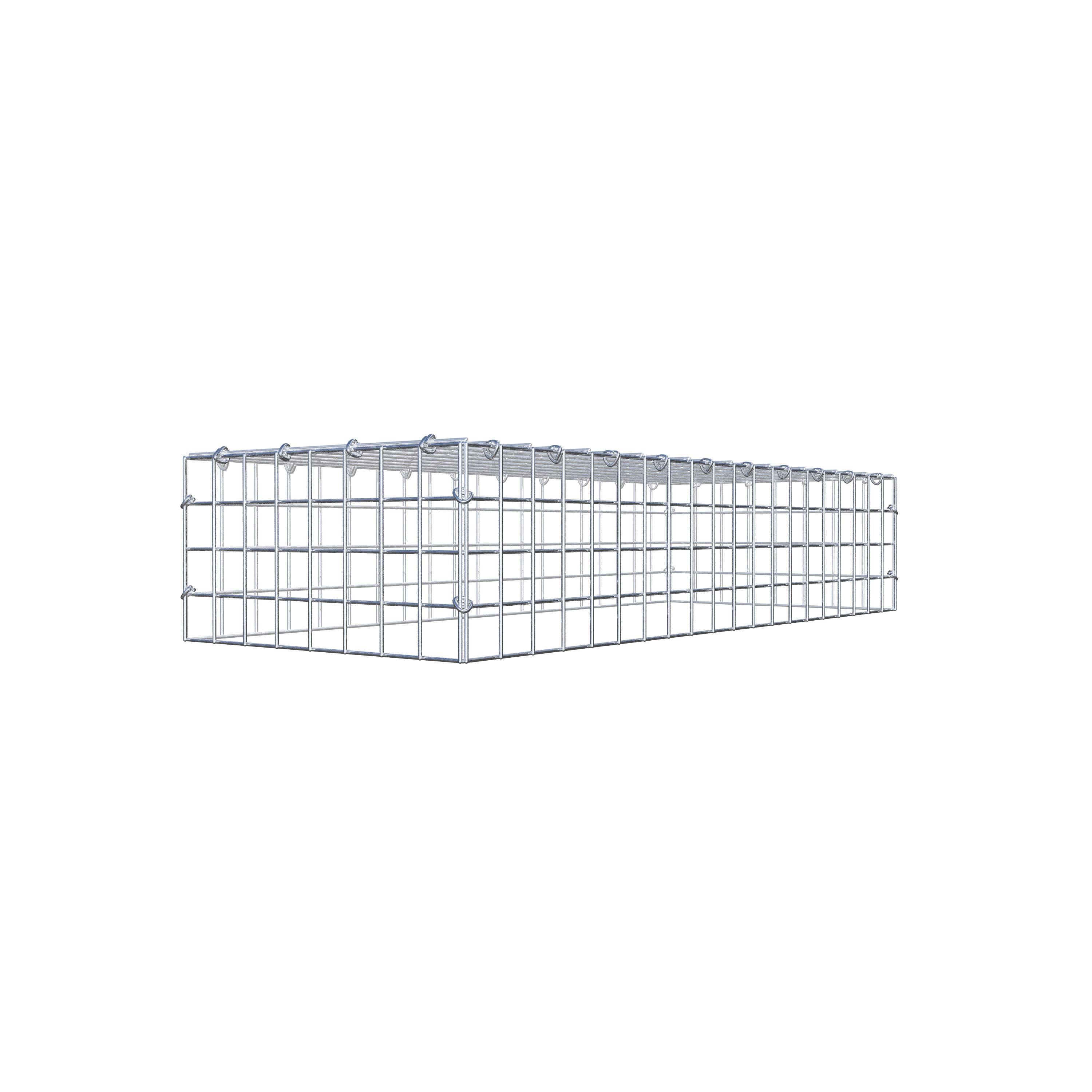 Monteret gabion type 3 100 cm x 20 cm x 40 cm (L x H x D), maskestørrelse 5 cm x 5 cm, C-ring