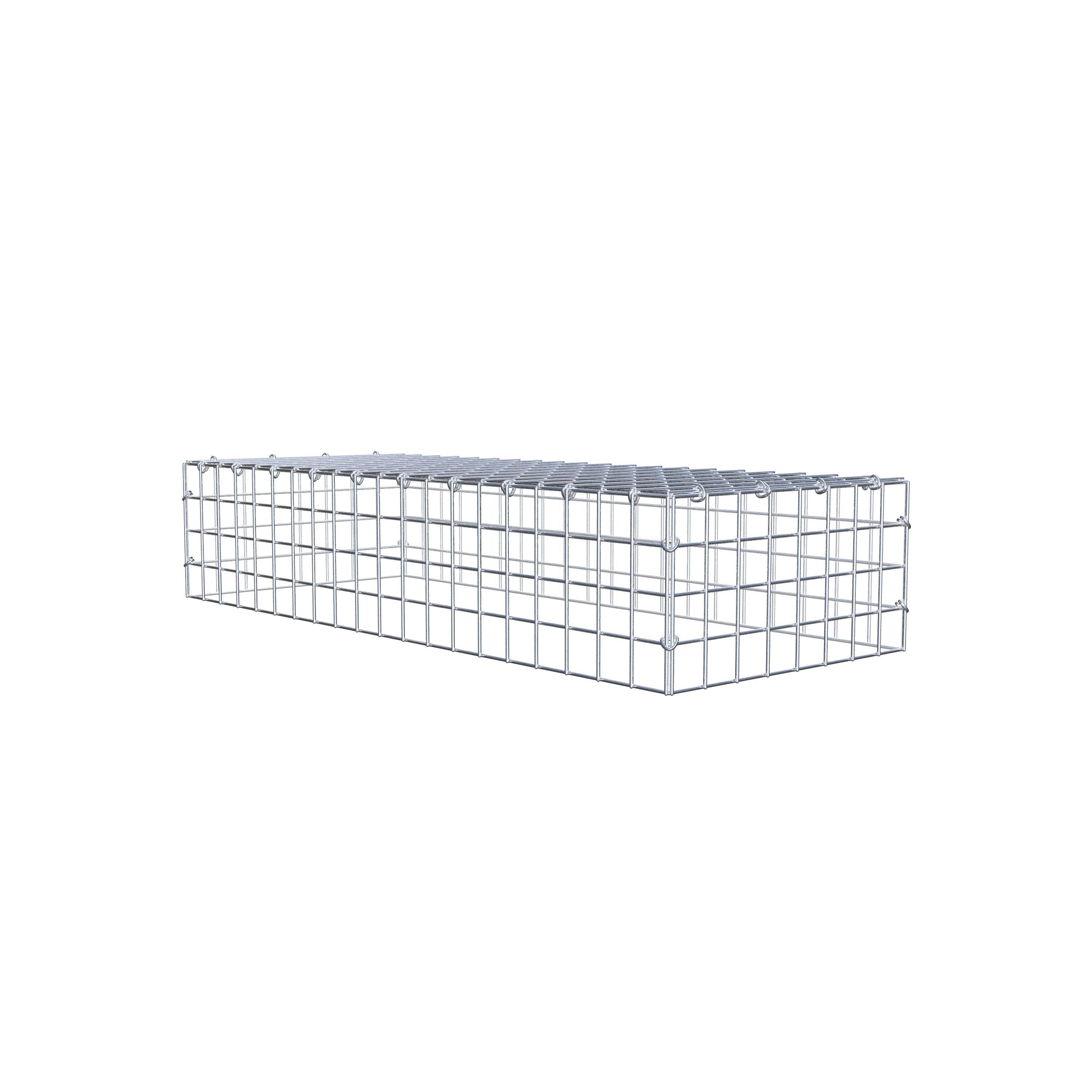 Monteret gabion type 3 100 cm x 20 cm x 40 cm (L x H x D), maskestørrelse 5 cm x 5 cm, C-ring