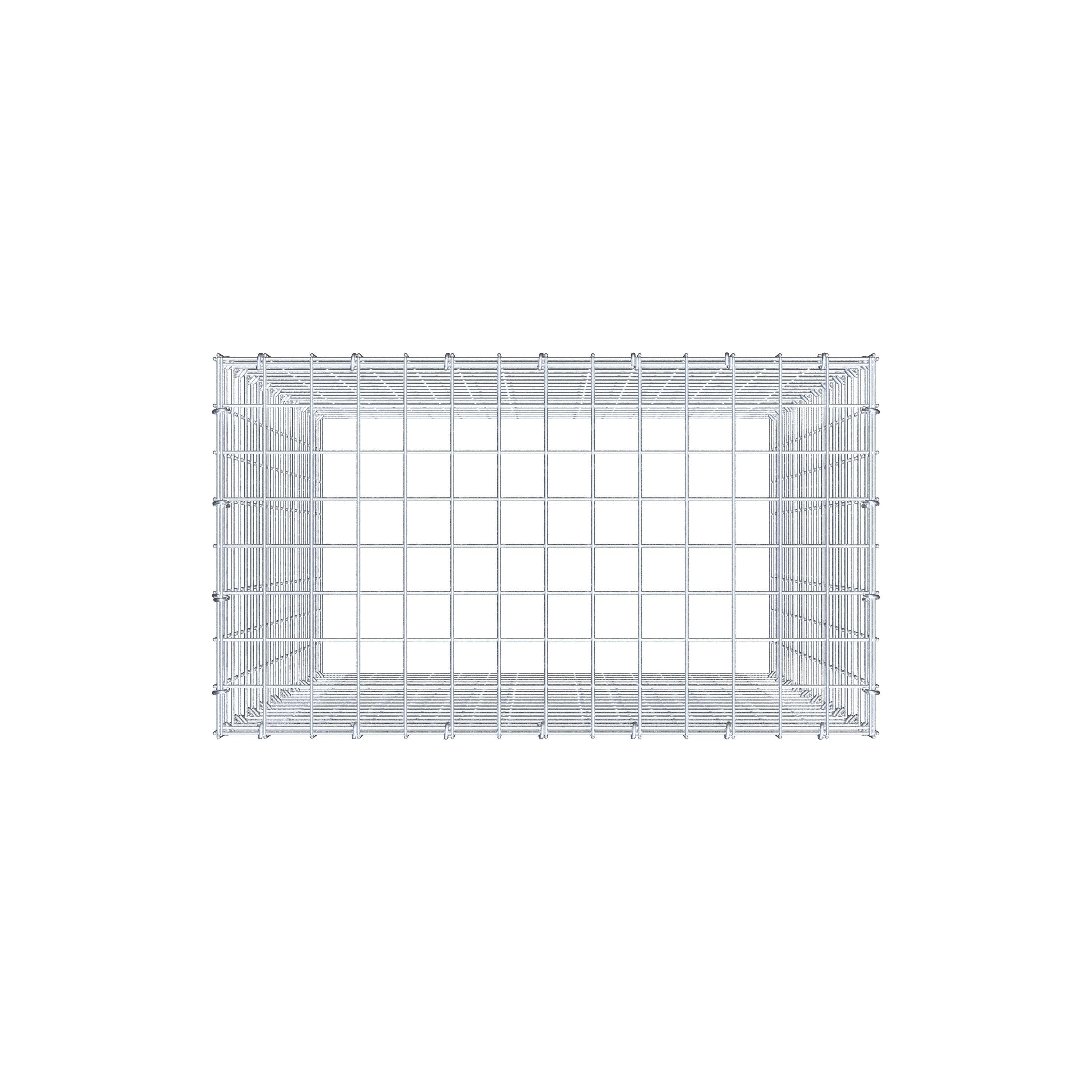 Monteret gabion type 3 100 cm x 70 cm x 40 cm (L x H x D), maskestørrelse 5 cm x 5 cm, C-ring