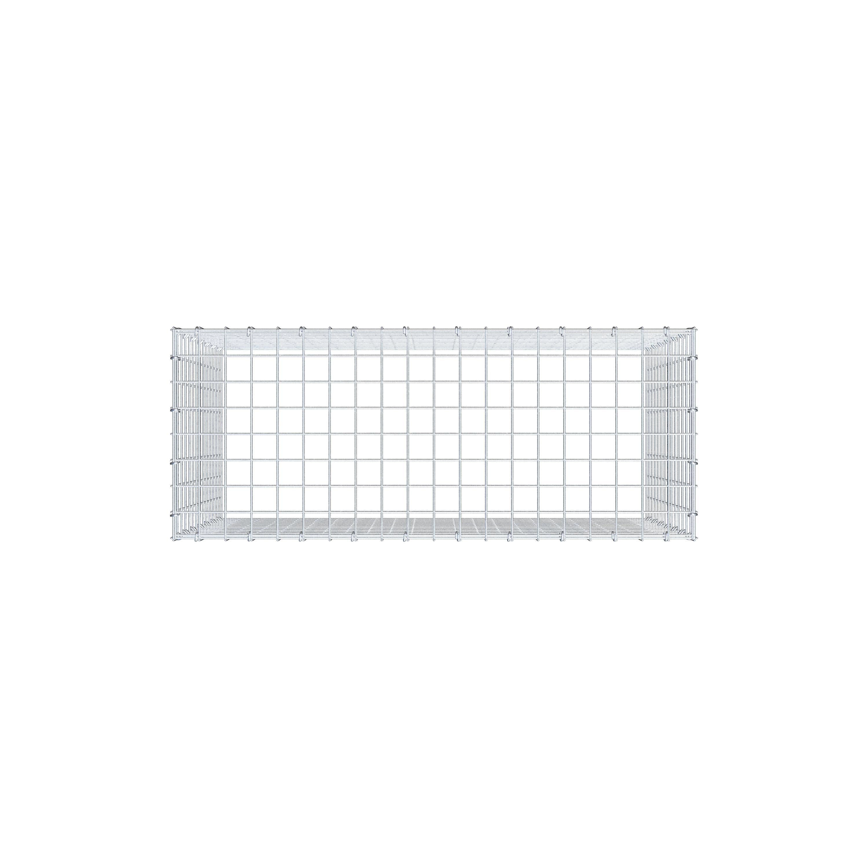 Monteret gabion type 3 100 cm x 70 cm x 40 cm (L x H x D), maskestørrelse 5 cm x 5 cm, C-ring