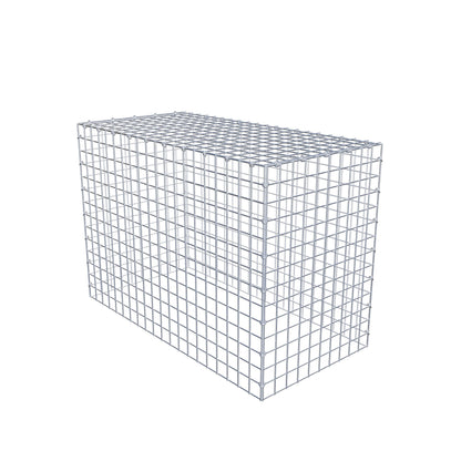 Typ 3 påbyggnadsgabion 100 cm x 70 cm x 50 cm (L x H x D), maskstorlek 5 cm x 5 cm, C-ring
