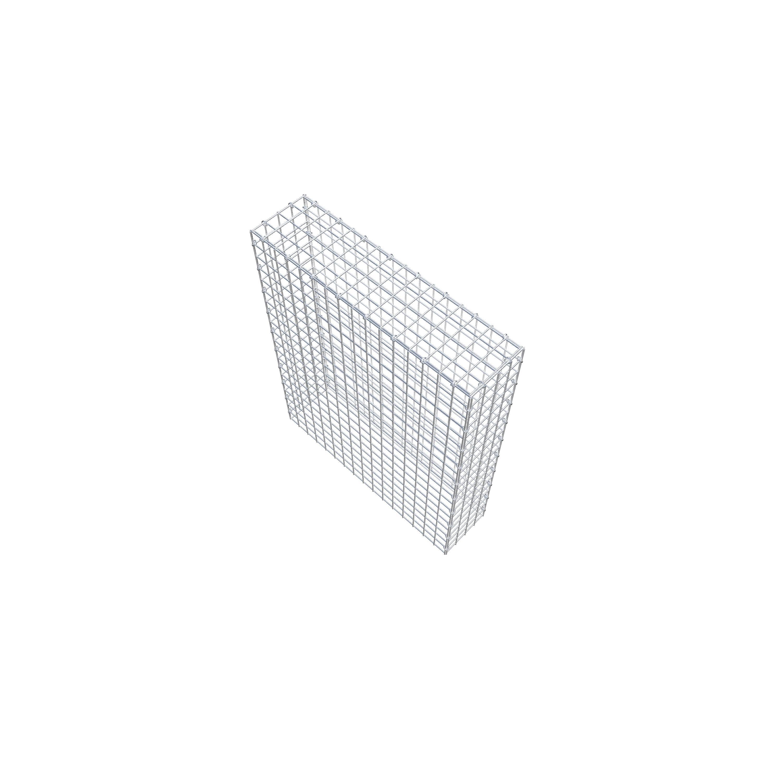 Monteret gabion type 3 100 cm x 80 cm x 20 cm (L x H x D), maskestørrelse 5 cm x 5 cm, C-ring