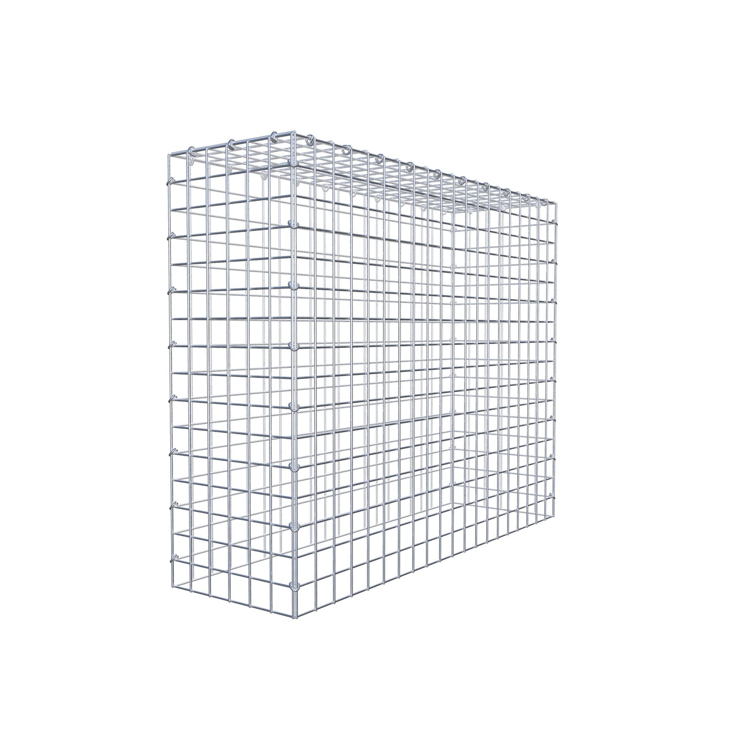 Typ 3 påbyggnadsgabion 100 cm x 80 cm x 30 cm (L x H x D), maskstorlek 5 cm x 5 cm, C-ring