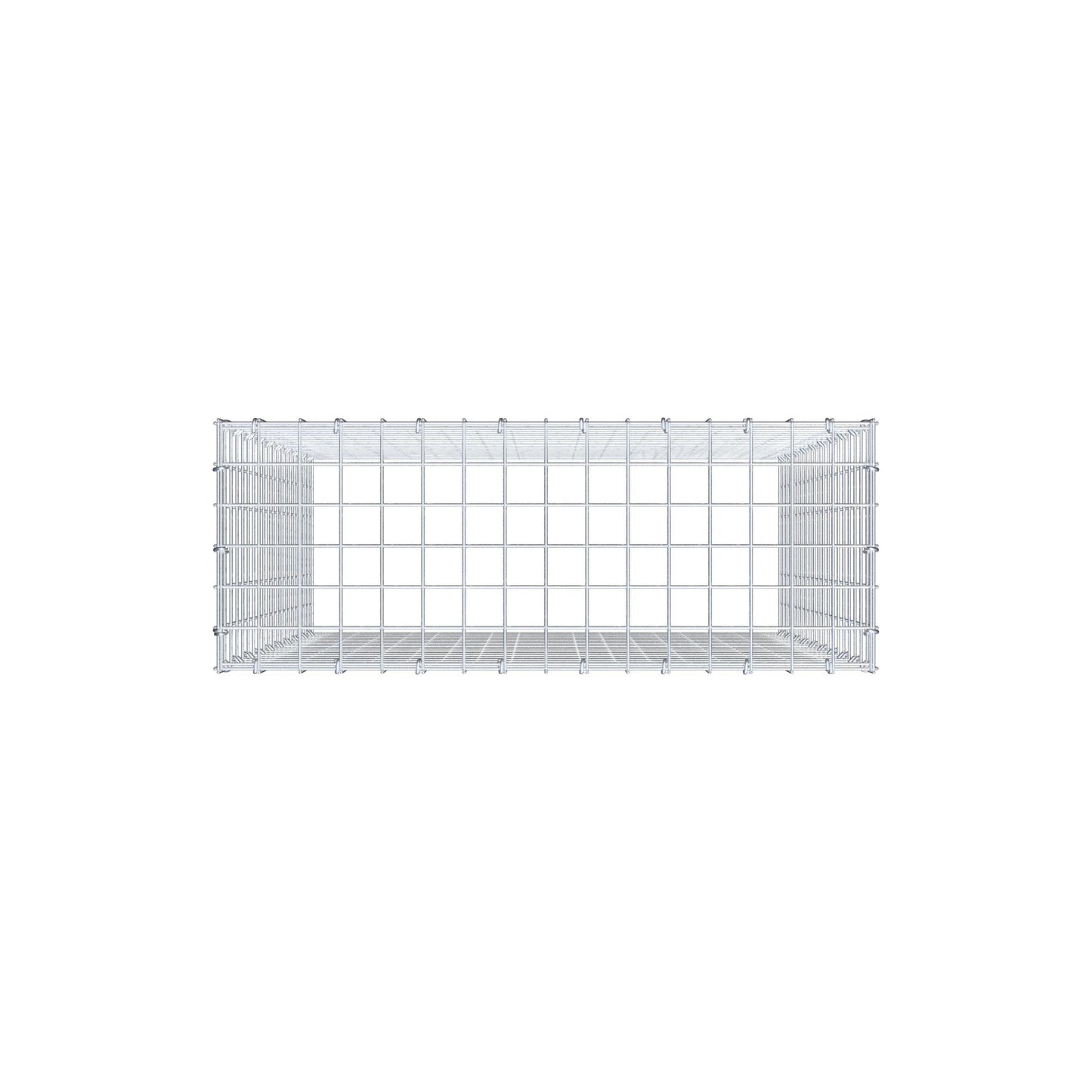 Typ 3 påbyggnadsgabion 100 cm x 80 cm x 30 cm (L x H x D), maskstorlek 5 cm x 5 cm, C-ring