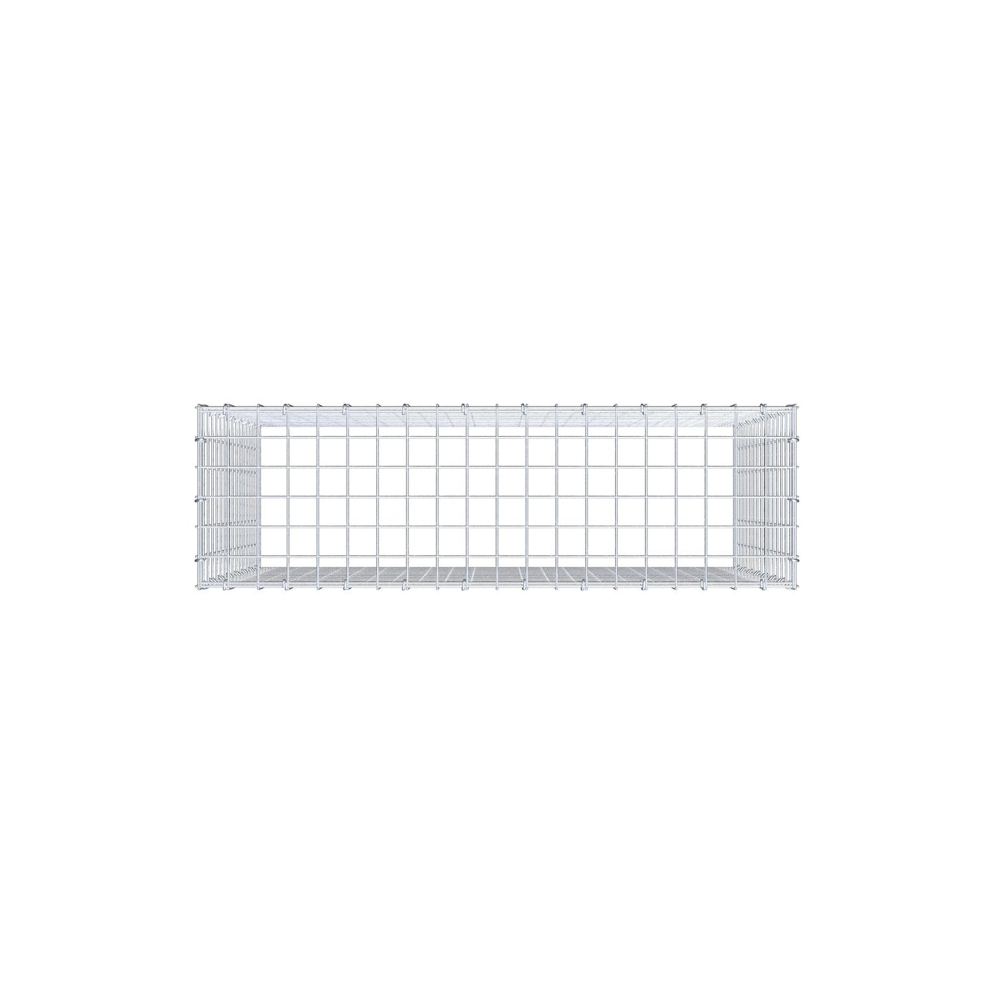 Typ 3 påbyggnadsgabion 100 cm x 80 cm x 30 cm (L x H x D), maskstorlek 5 cm x 5 cm, C-ring