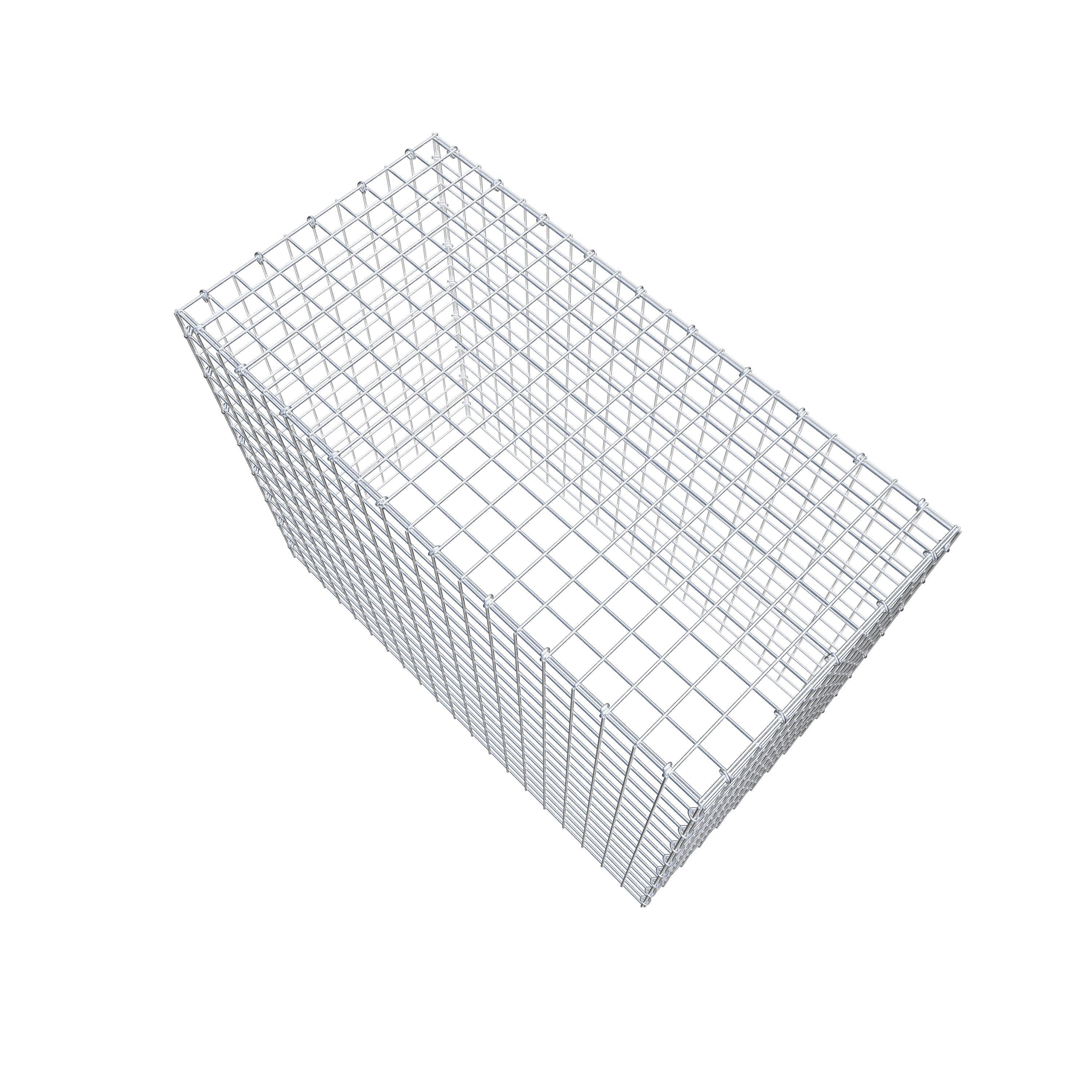 Monteret gabion type 3 100 cm x 80 cm x 50 cm (L x H x D), maskestørrelse 5 cm x 5 cm, C-ring