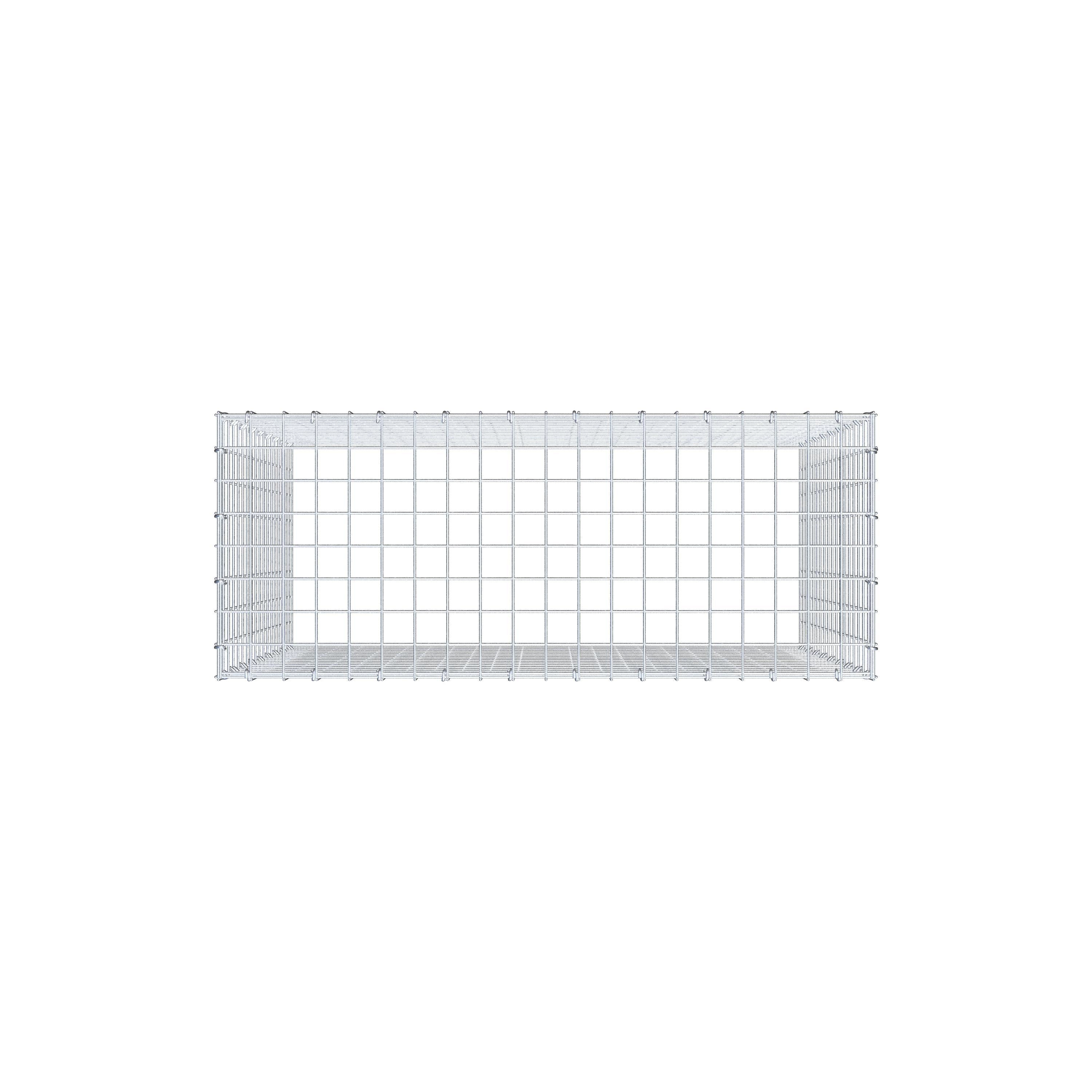 Monteret gabion type 3 100 cm x 90 cm x 40 cm (L x H x D), maskestørrelse 5 cm x 5 cm, C-ring