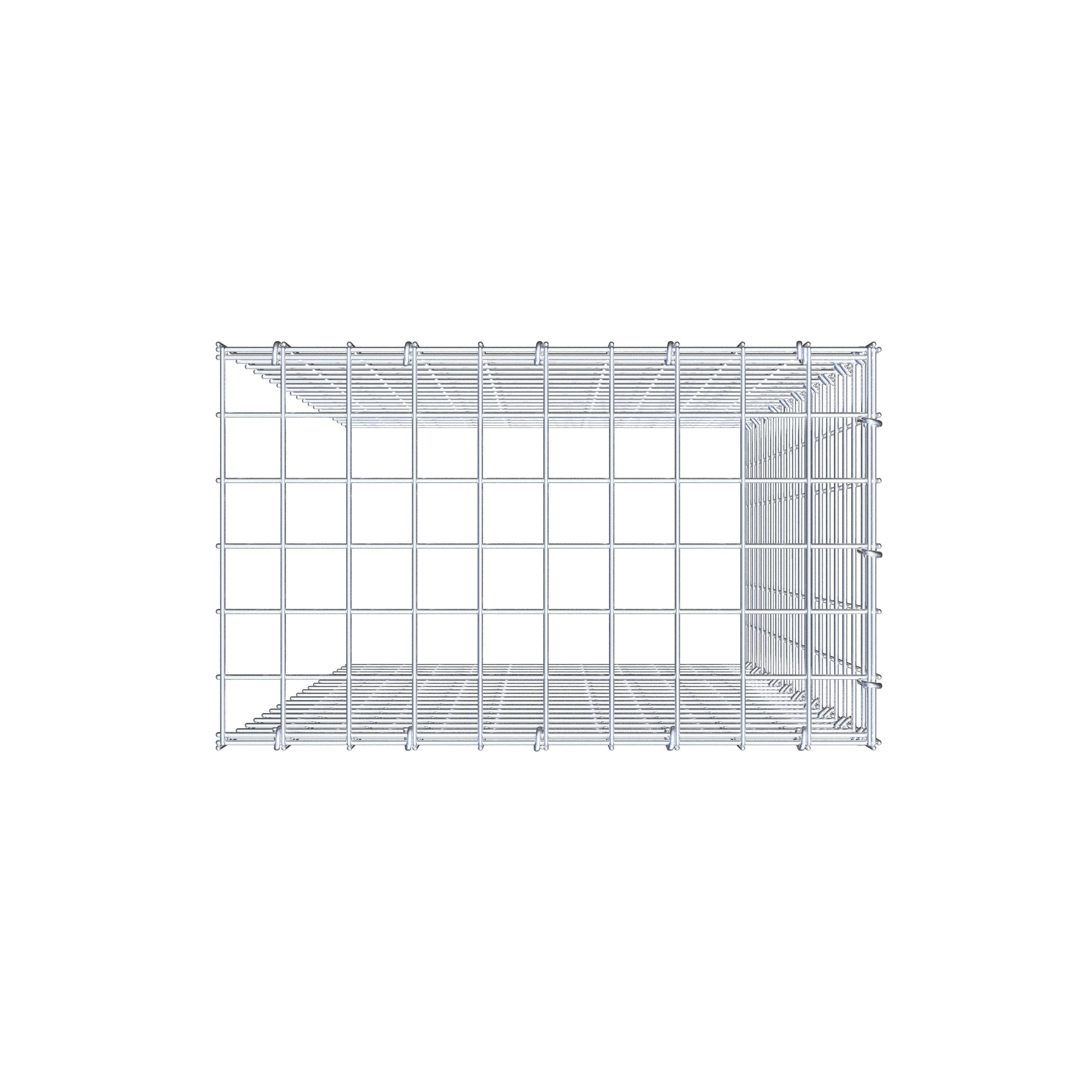 Anbaugabione Typ 4 100 cm x 50 cm x 30 cm (L x H x T), Maschenweite 5 cm x 5 cm, C-Ring