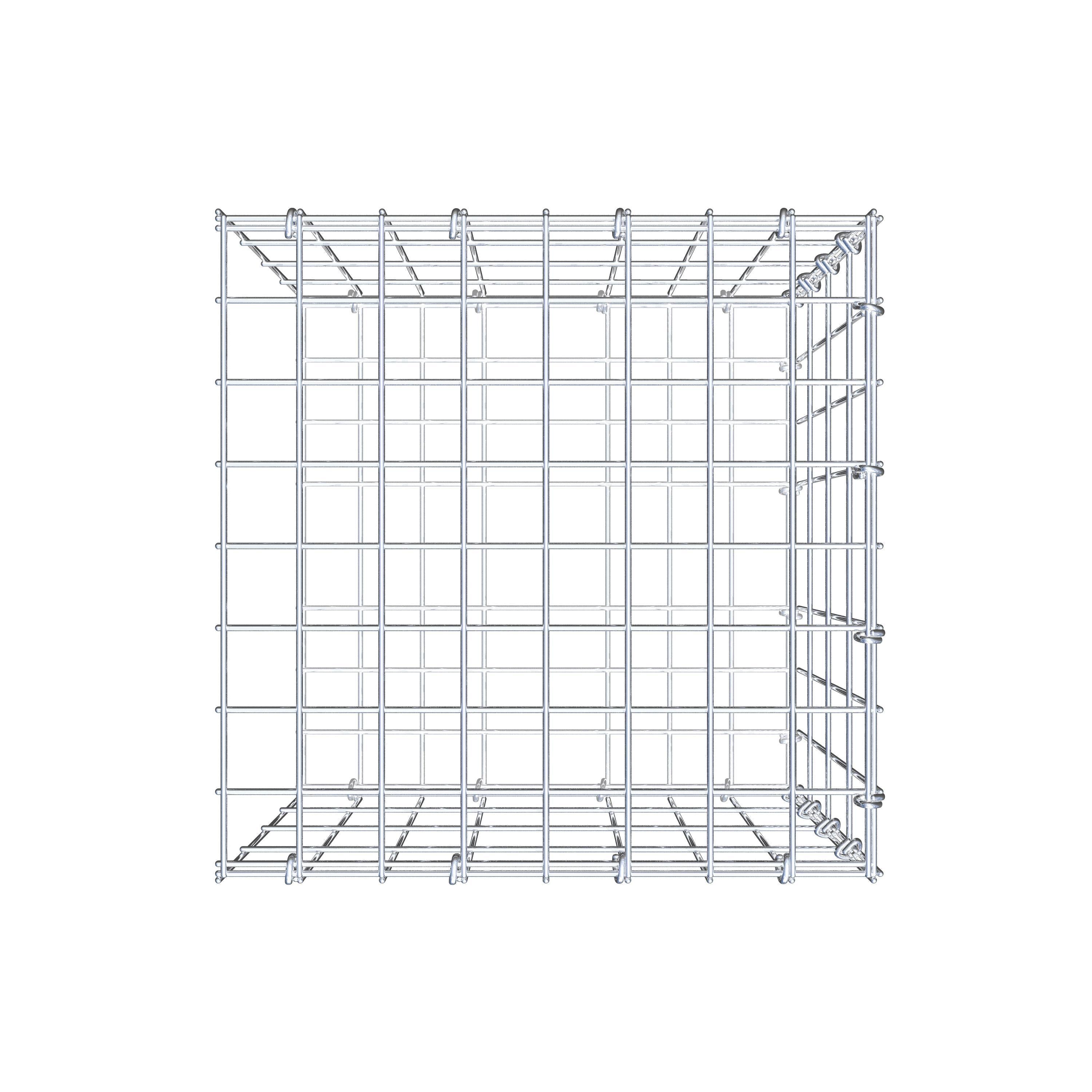 Monteret gabion type 2 40 cm x 40 cm x 40 cm, maskestørrelse 5 cm x 10 cm, C-ring