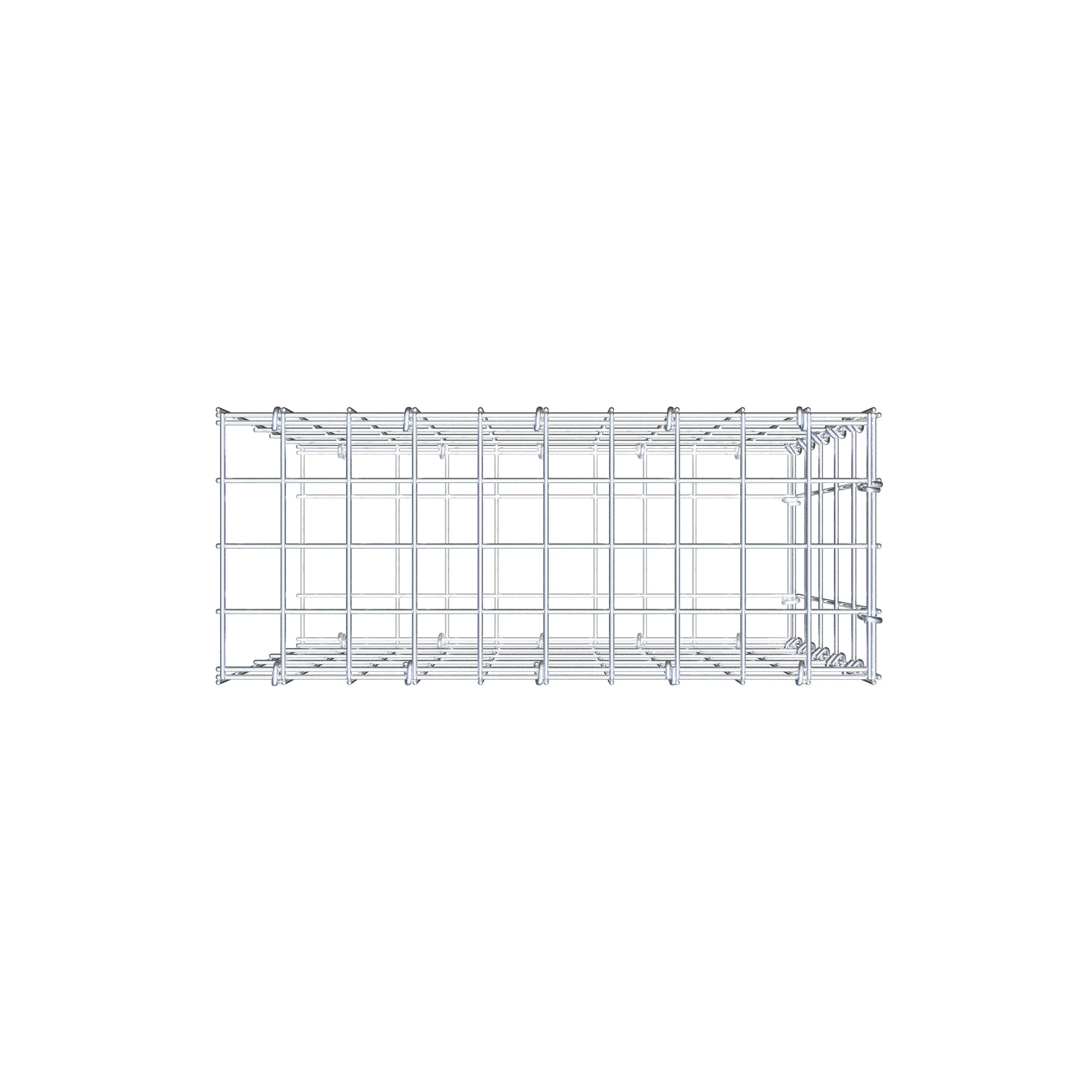 Mounted gabion type 2 50 cm x 50 cm x 20 cm, mesh size 5 cm x 10 cm, C-ring