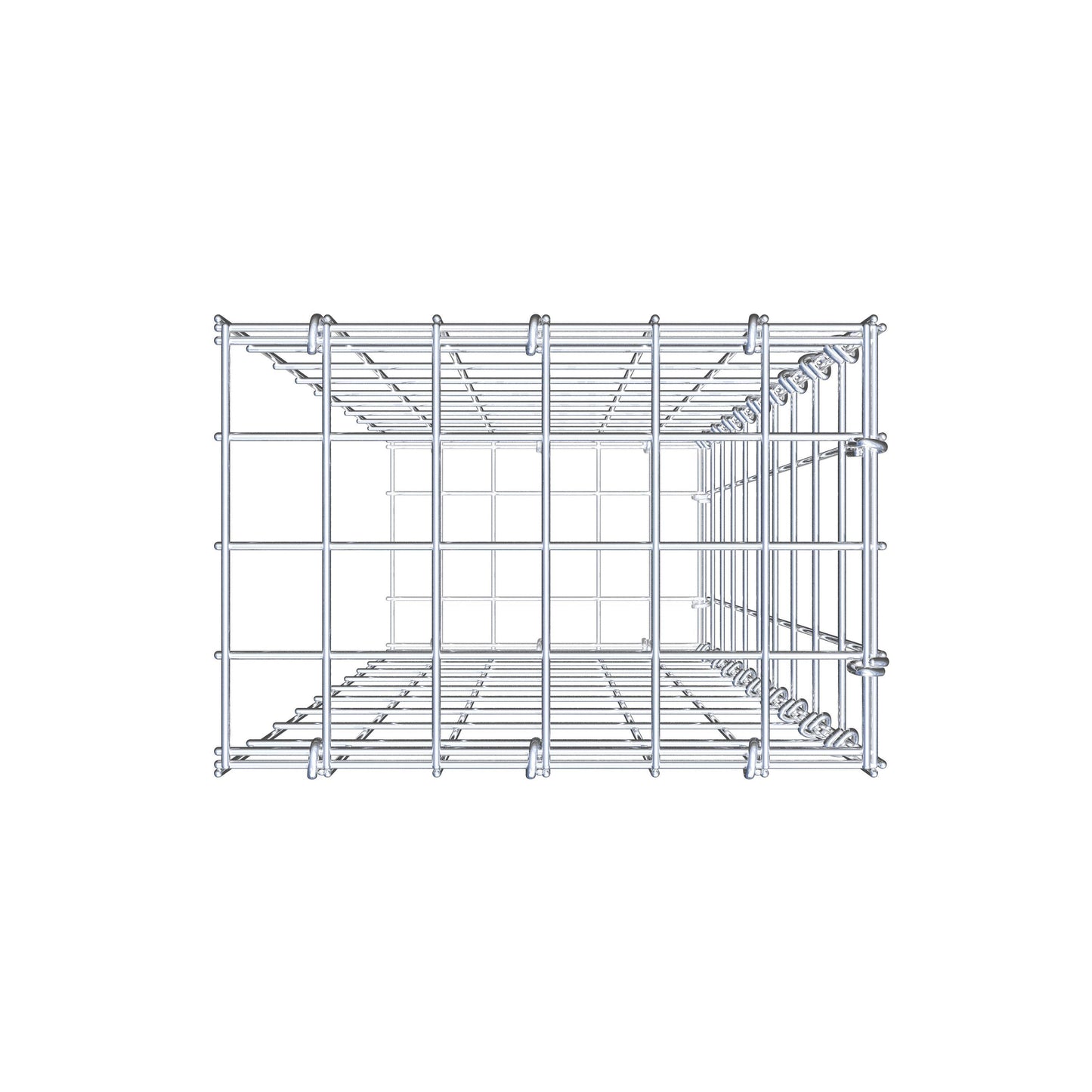 Monteret gabion type 2 100 cm x 30 cm x 20 cm, maskestørrelse 5 cm x 10 cm, C-ring