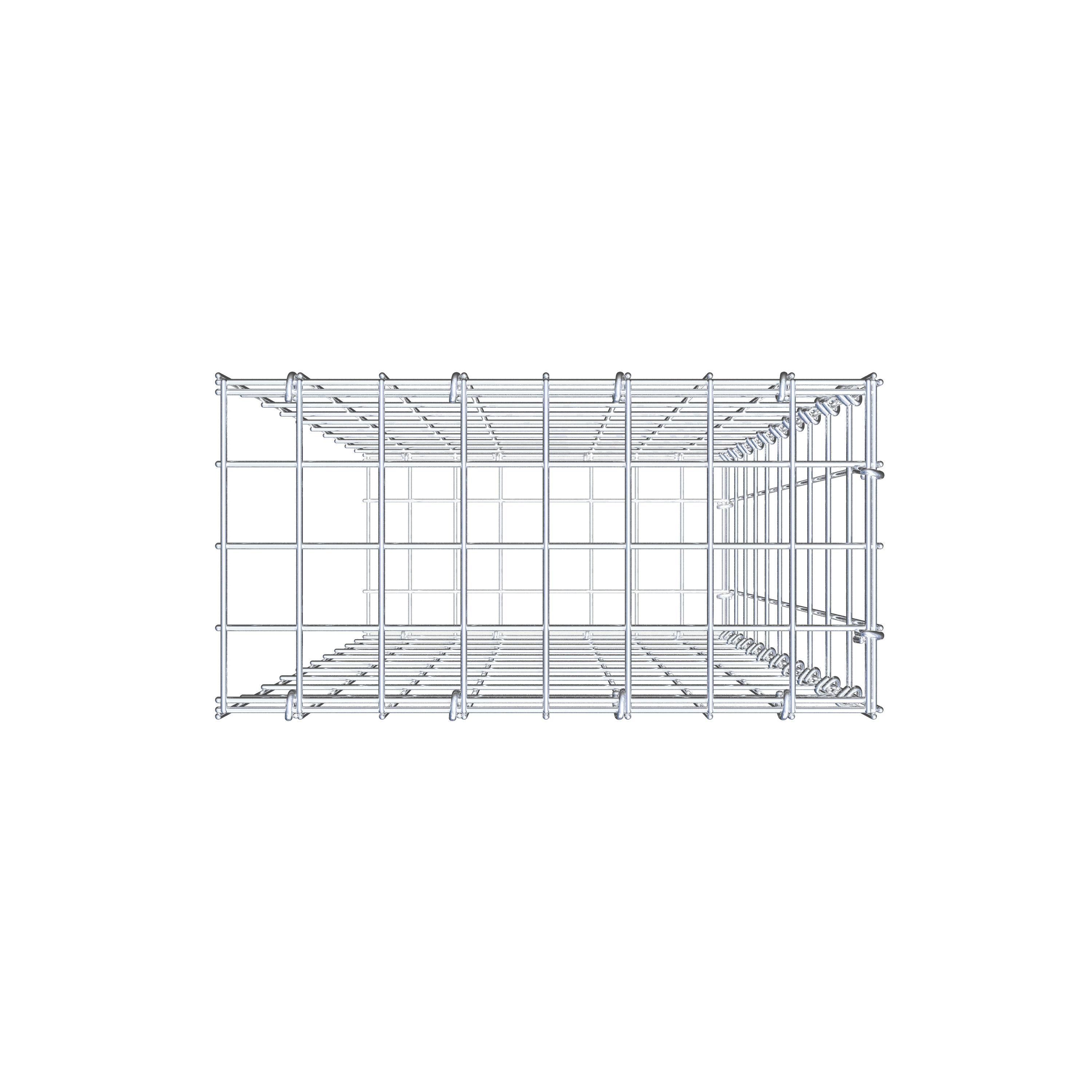 Fourche rapportée type 2 100 cm x 40 cm x 20 cm, mailles 5 cm x 10 cm, anneau en C